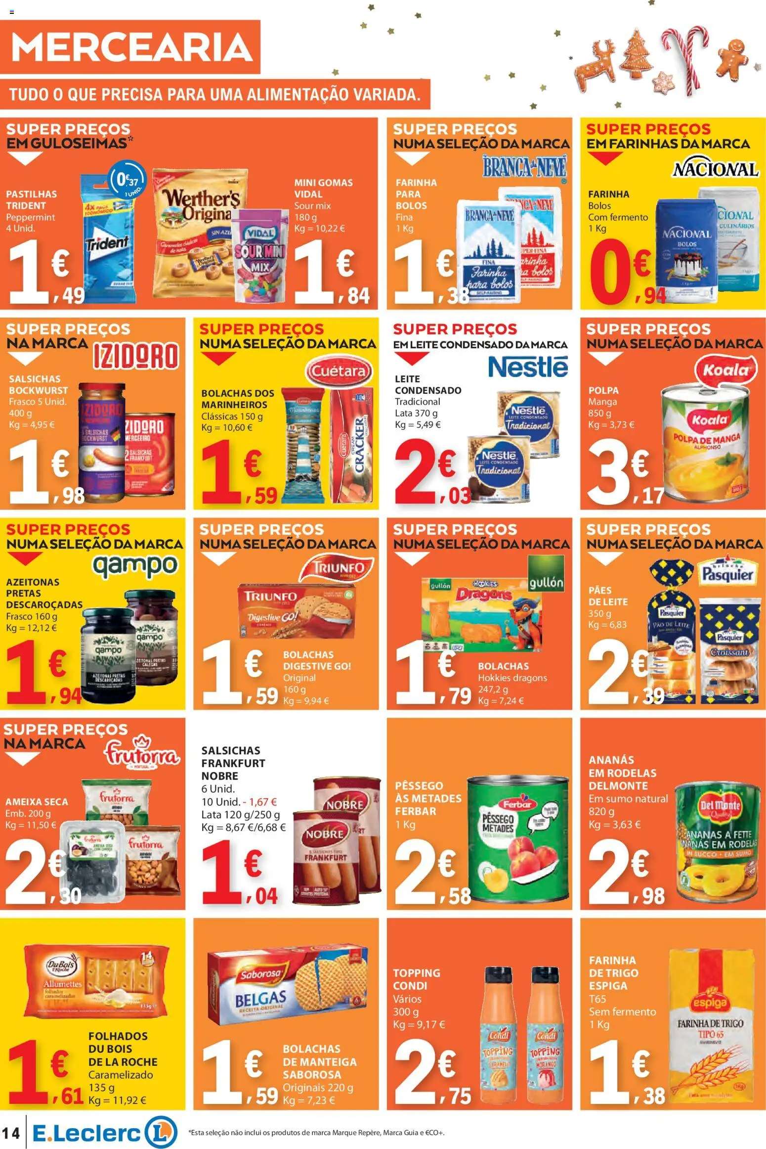E.Leclerc folheto │ válido de 06.11.2025 | Página: 14 | Produtos: Bolachas, Leite condensado, Nestlé, Gomas