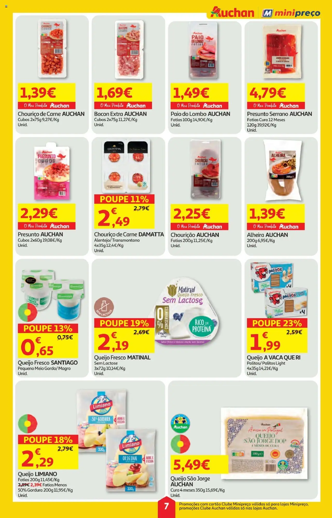 Minipreço folheto │ válido de 09.10.2025 | Página: 7 | Produtos: Lombo, Presunto, Alheira, Proteina
