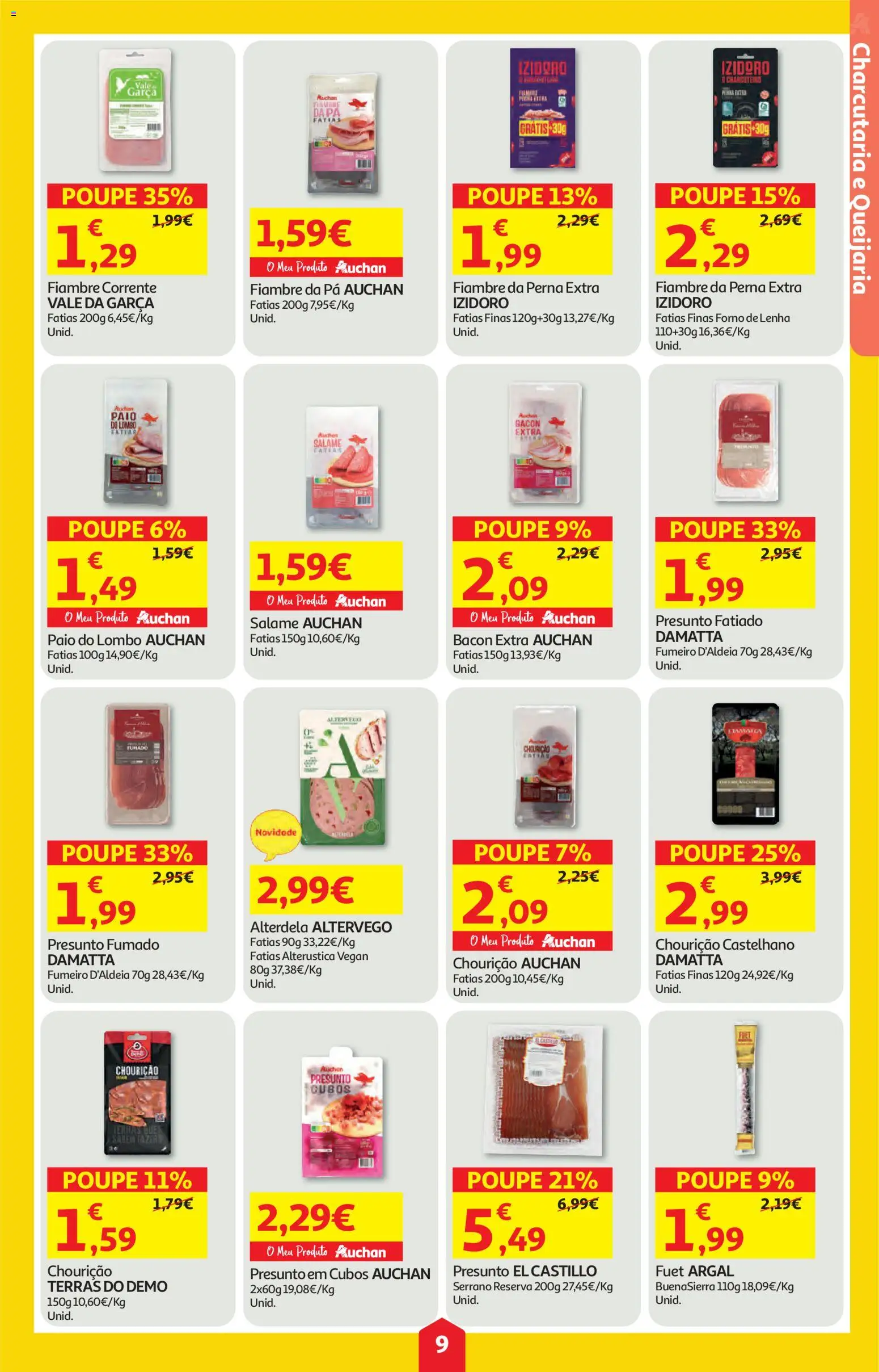 Auchan folheto │ válido de 12.02.2026 | Página: 9 | Produtos: Forno, Bacon, Lombo, Presunto