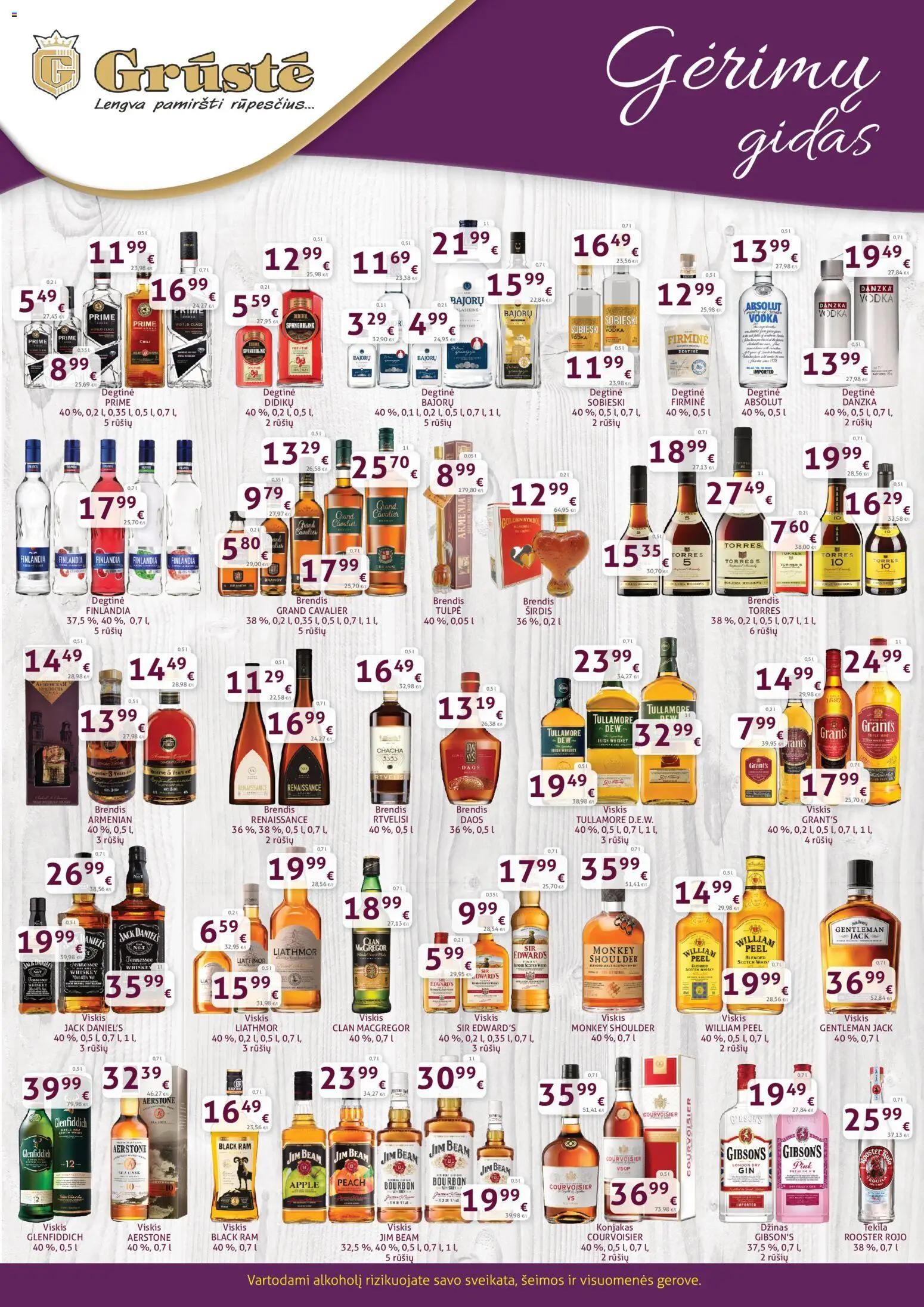 GRUSTE akcijos nuo 11.03.2026 | Puslapis: 2 | Prekių: Degtinė, Viskis, Džinas