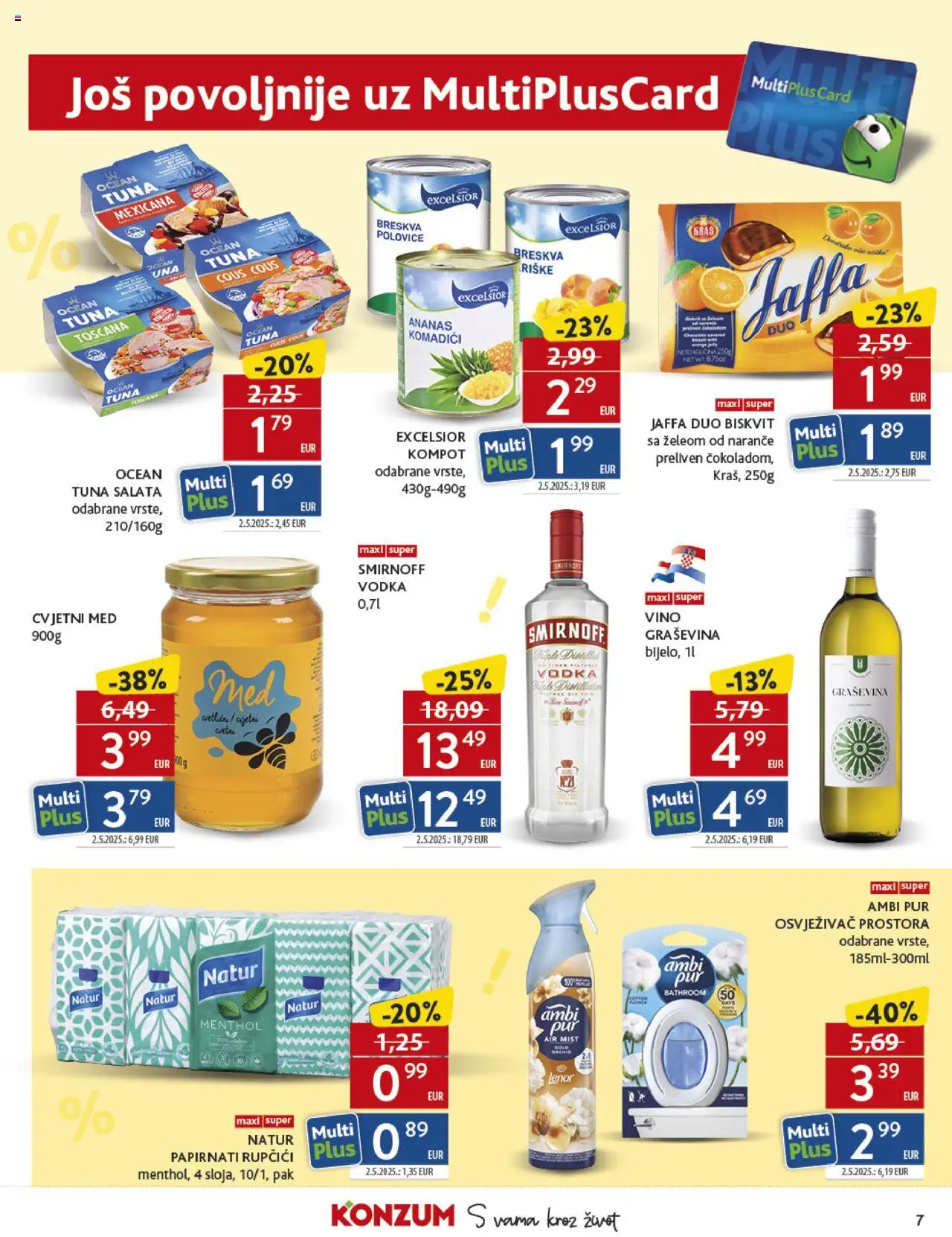 Konzum HR akciós ujság - amely érvényes a következő dátumtól: 08.10.2025 | Oldal: 7 | Termékek: Vodka, Saláta