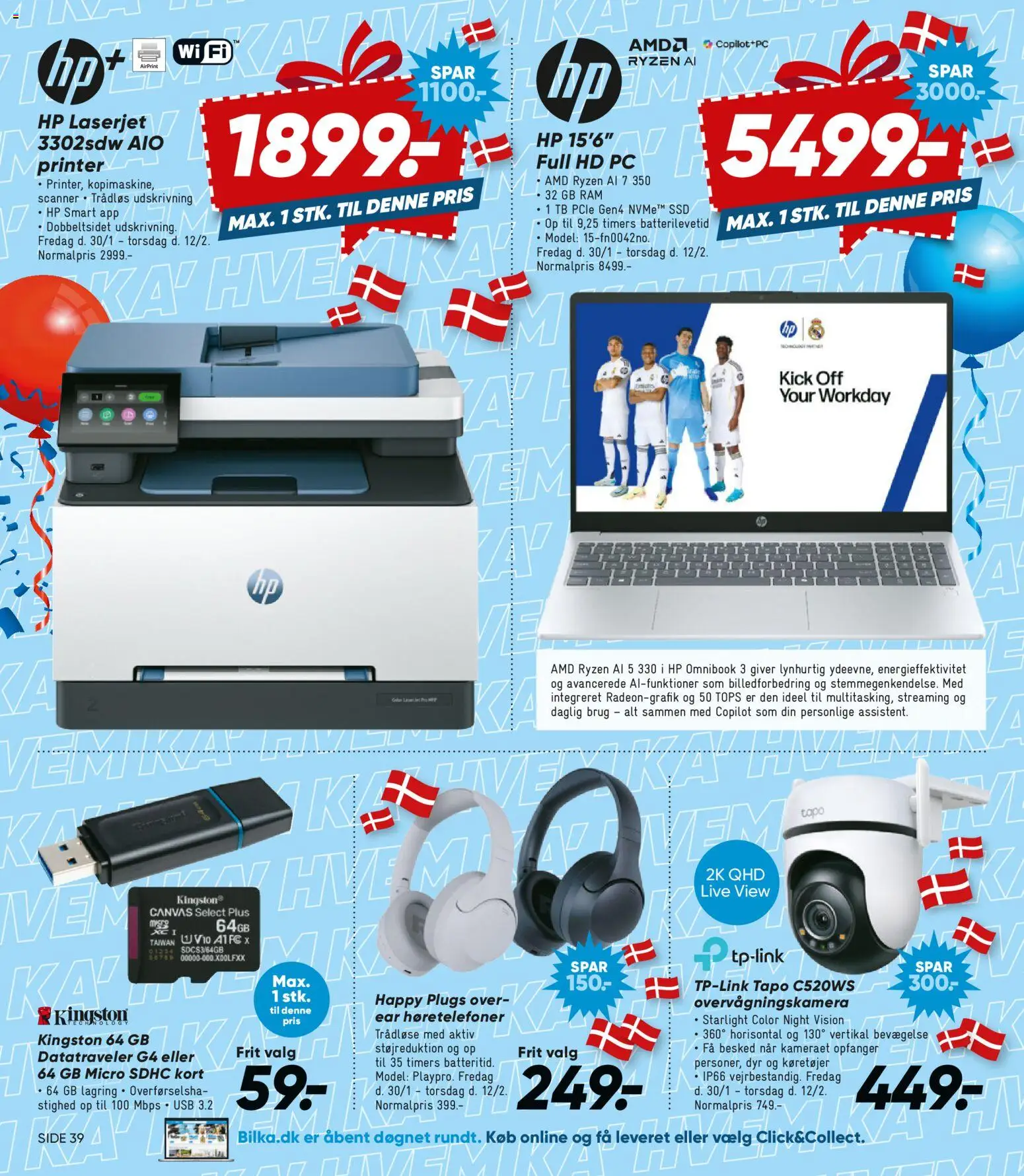 Bilka tilbudsavis – gyldig fra 30.01.2026 | Side: 24 | Produkter: USB, Scanner, Printer, Høretelefoner