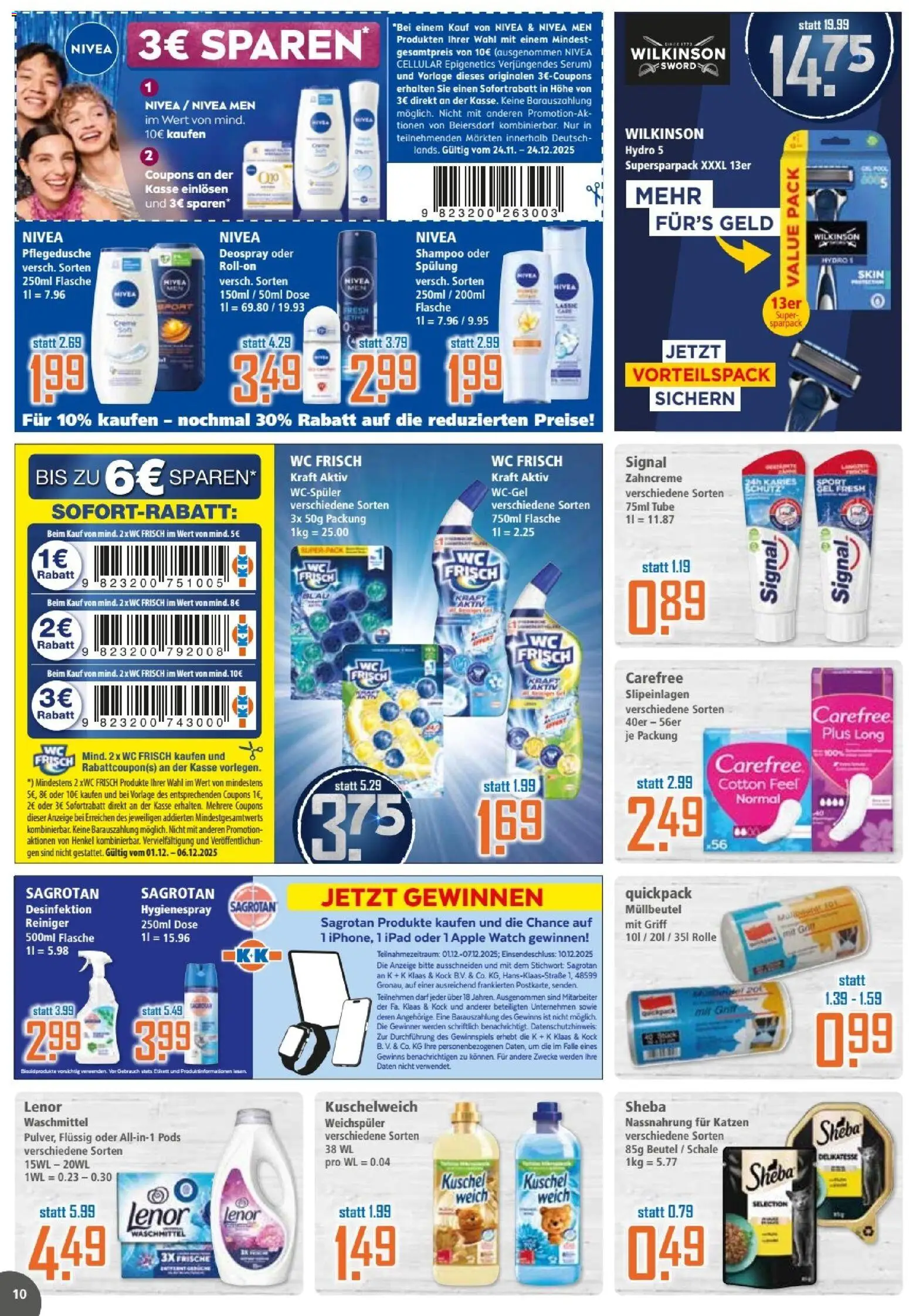 Klaas & Kock Prospekt – gültig ab 01.12.2025 | Seite: 10 | Produkte: Kuschelweich, Weichspüler, Wc frisch, Deospray