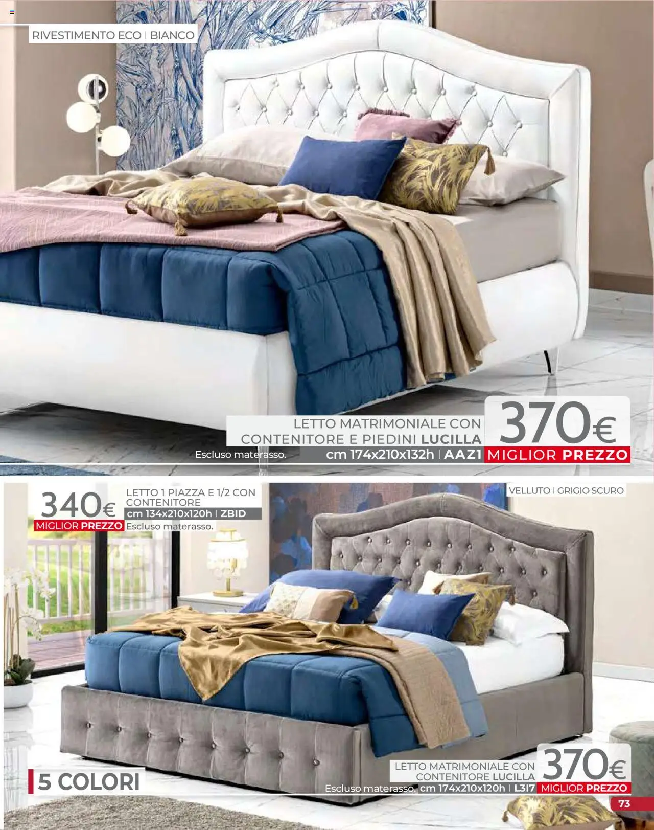 Volantino Mondo Convenienza del 09.09.2025 | Pagina: 75 | Prodotti: Letto matrimoniale, Contenitore, Letto