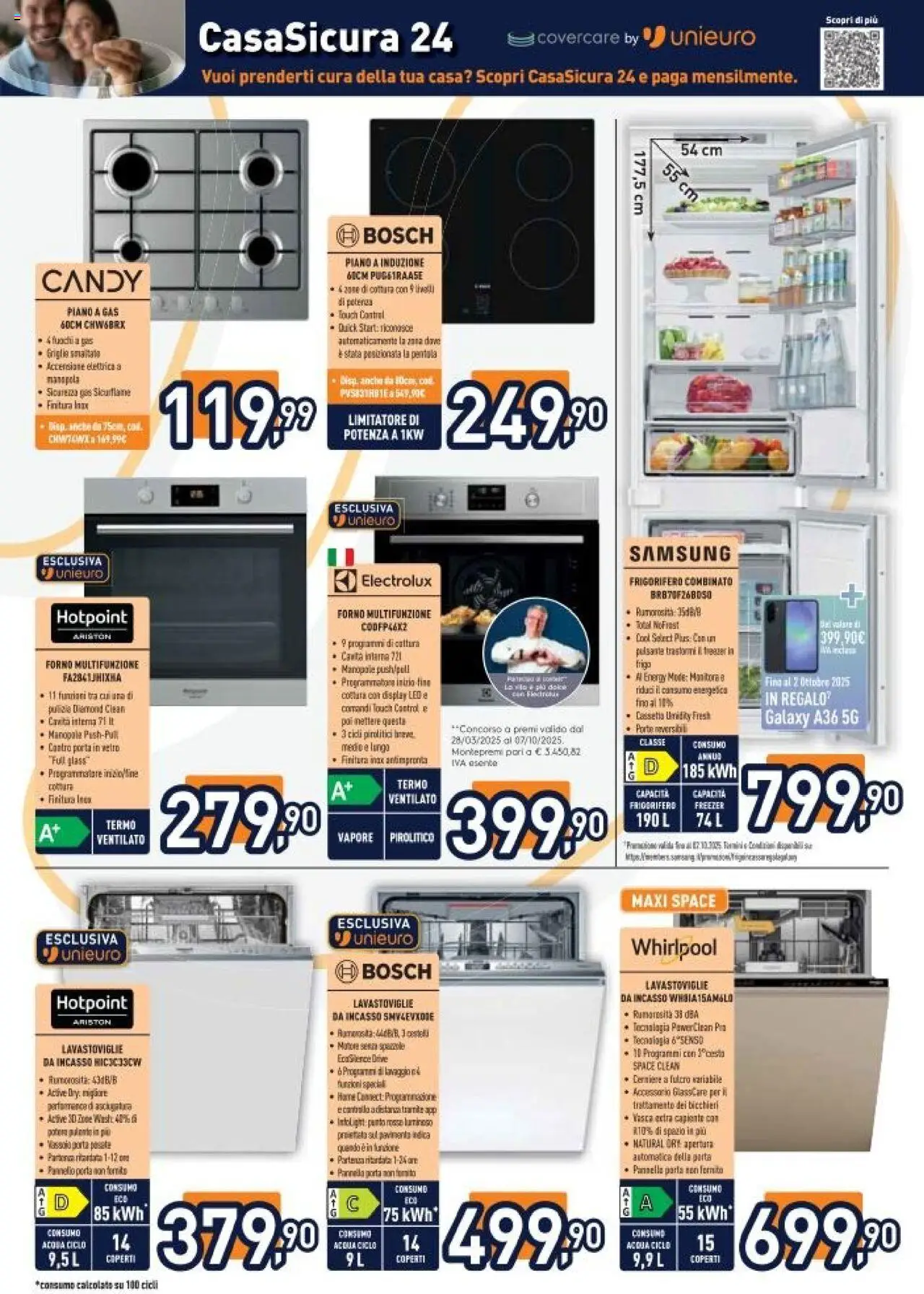 Volantino Unieuro del 22.08.2025 | Pagina: 21 | Prodotti: Pavimento, Acqua, Lavastoviglie, Forno