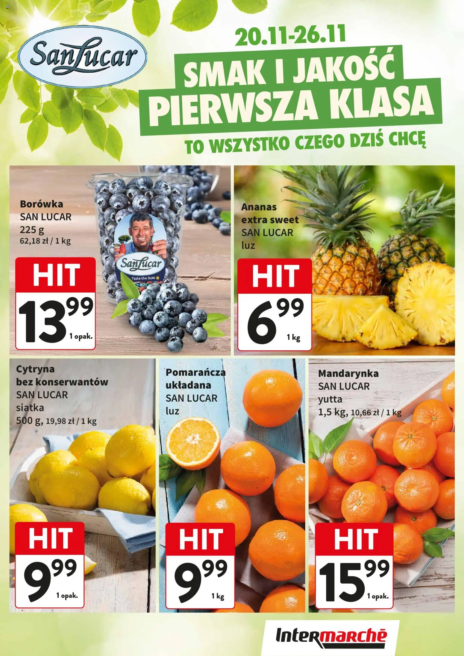 Intermarche Gazetka - Świeży Hit od 20.11.2025 | Strona: 1 | Produkty: Cytryna, Siatka, Ananas