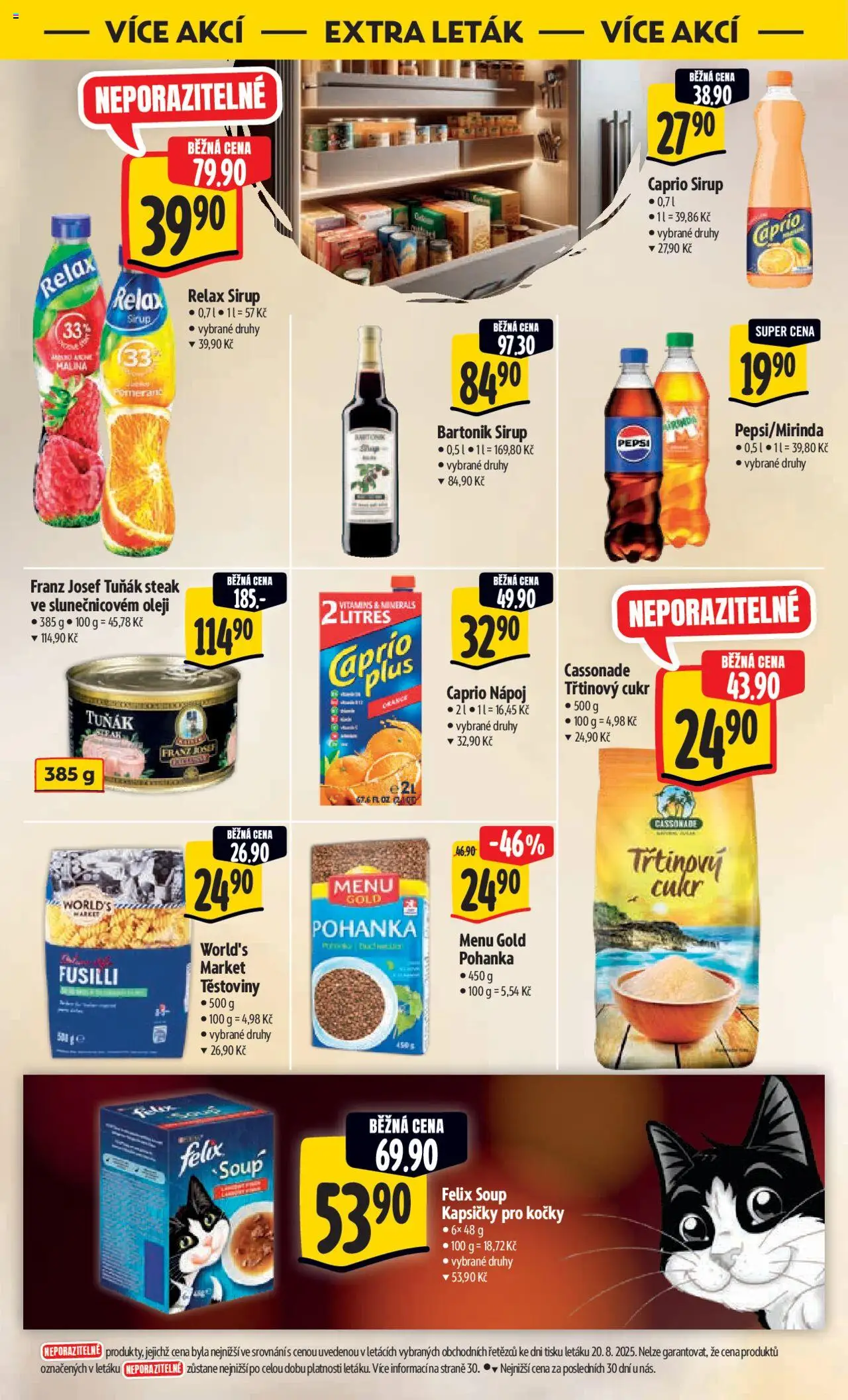 Albert leták - Hypermarket od 27.08.2025 | Strana: 45 | Produkty: Pepsi, Těstoviny, Kapsičky pro kočky, Tuňák steak