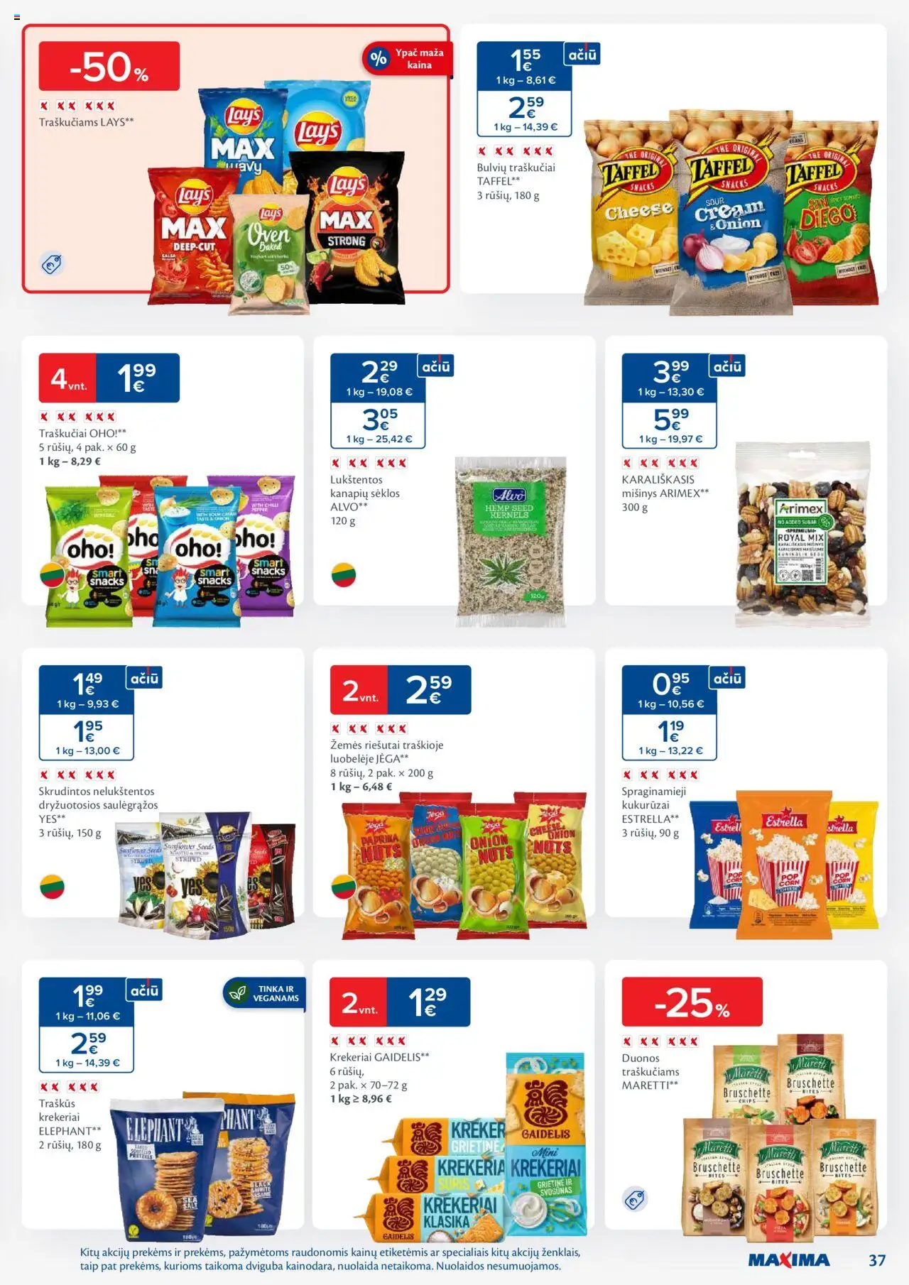 MAXIMA leidinys│galioja nuo 12.08.2025 | Puslapis: 37 | Prekių: Riešutai, Kukurūzai, Traškučiai, Saulėgrąžos