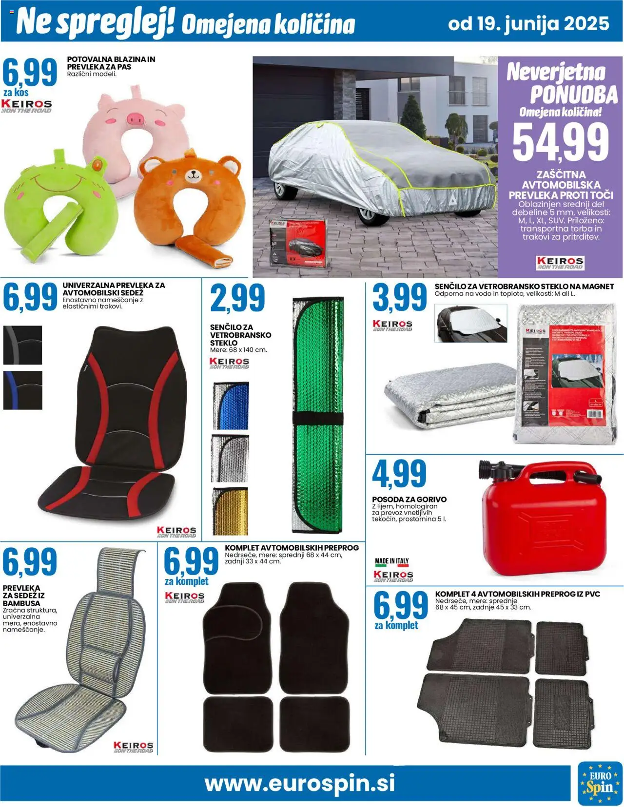 Eurospin katalog │ velja od 19.06.2025 | Stran: 15 | Izdelki: Torba, Prevleka, Blazina, Senčilo