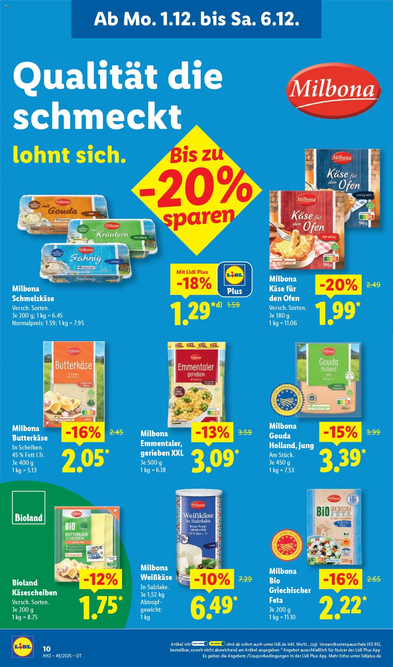 Lidl Prospekt Grimma – gültig ab 01.12.2025 | Seite: 22 | Produkte: Gewicht, Feta, Käse, Gouda