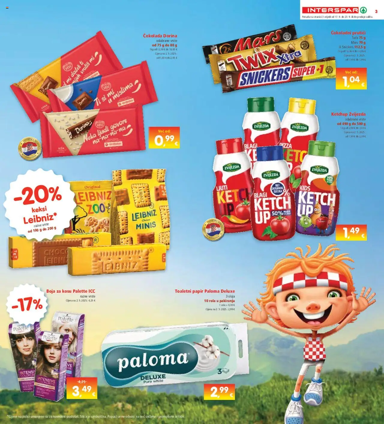 Interspar katalog | vrijedi od 17.09.2025 | Stranica: 3 | Proizvodi: Snickers, Keksi, Čokolada, Keks