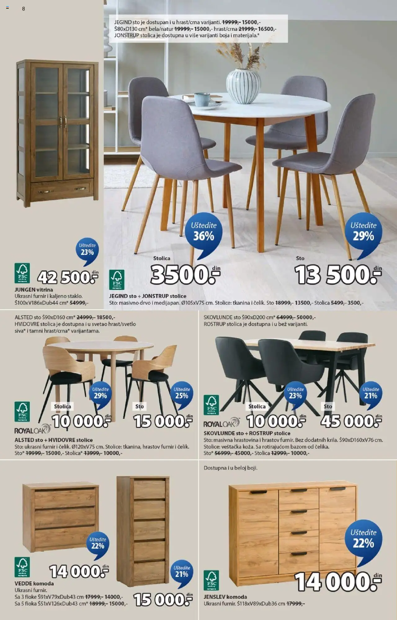Jysk katalog - važi od 15.10.2025 | Strana: 8 | Proizvode: Komoda, Sto, Stolica