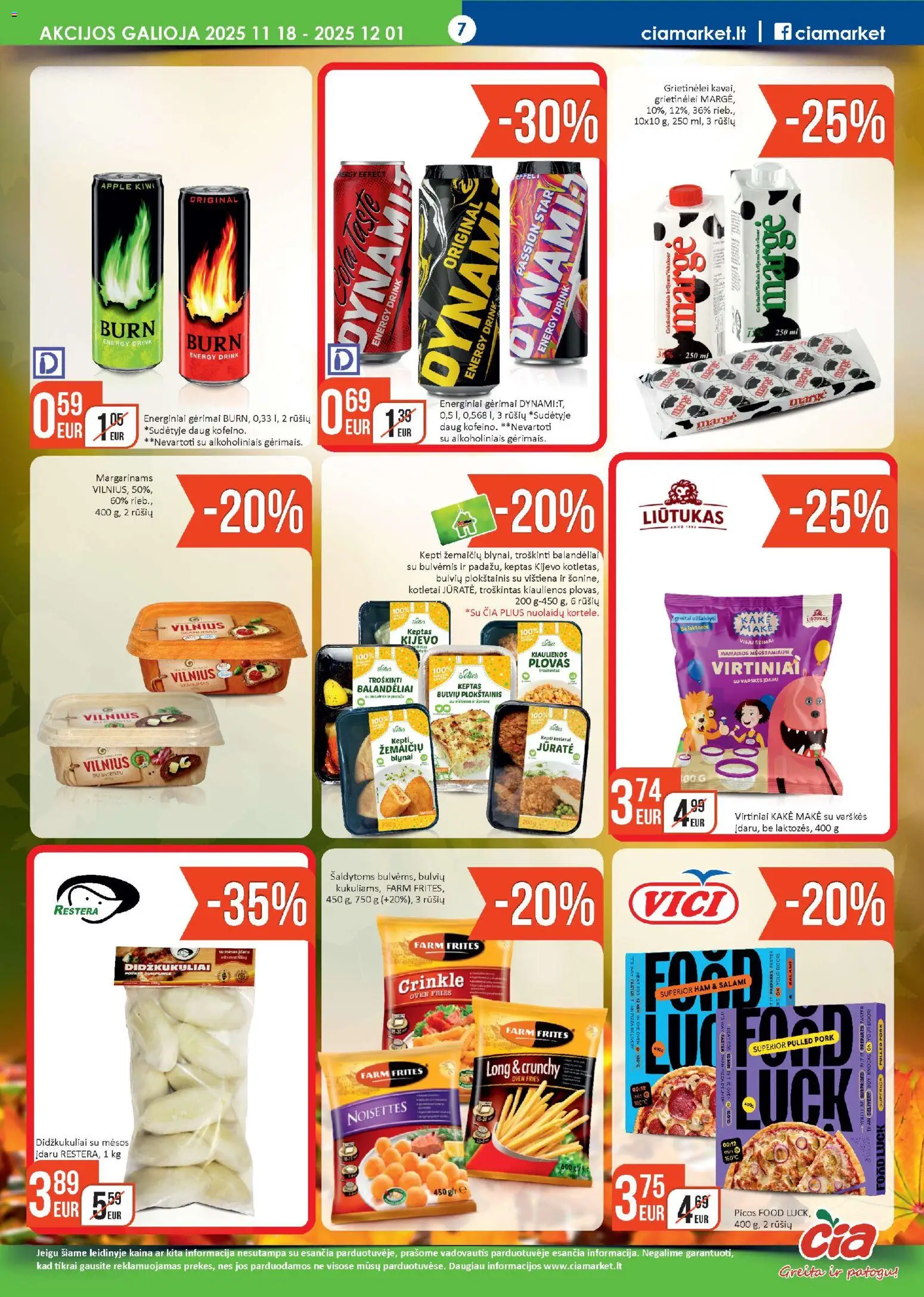 ČIA MARKET akcijos nuo 18.11.2025 | Puslapis: 7 | Prekių: Kiaulienos, Plokštainis, Vištiena