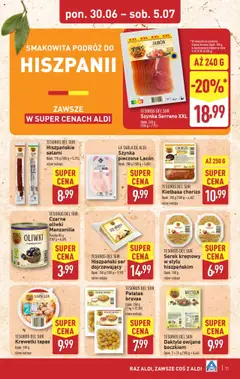 Aldi Gazetka od 30.06.2025 | Strona: 13 | Produkty: Kiełbasa, Daktyle, Cream cheese, Ser dojrzewający