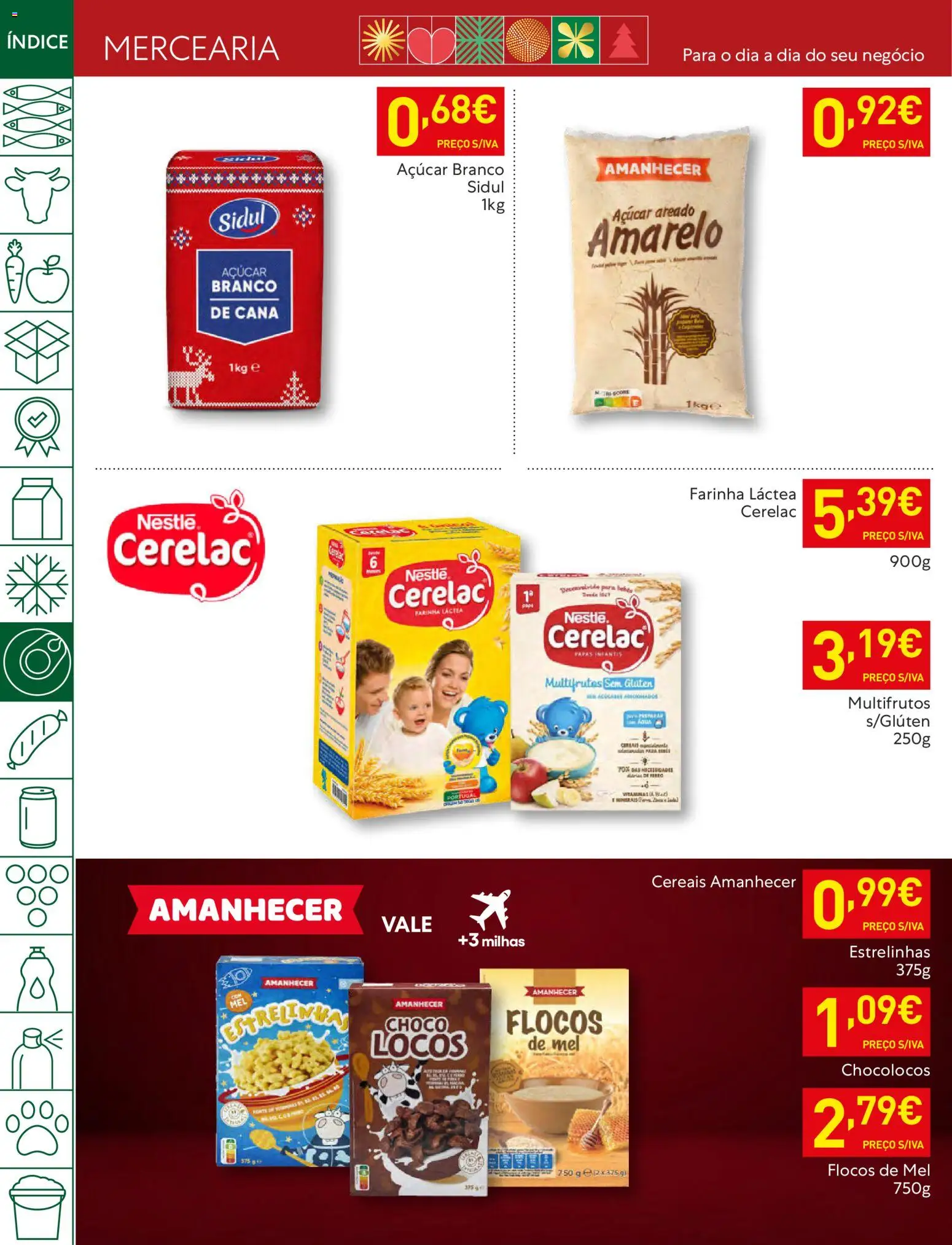 Recheio folheto │ válido de 09.12.2025 | Página: 22 | Produtos: Farinha láctea, Mel, Açúcar, Flocos