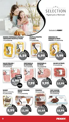 Ofertele PENNY valabile de la 01.04.2026 | Pagină: 9 | Produse: Çift taraflı üst, Tiramisu, Șuncă, Paste