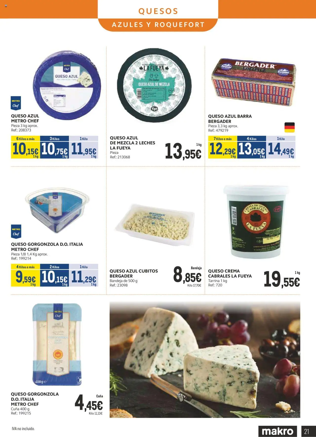 Makro - Lácteos Cataluña │ válido desde el 06.10.2025 | Página: 21 | Productos: Queso, Crema, Bandeja, Cuna