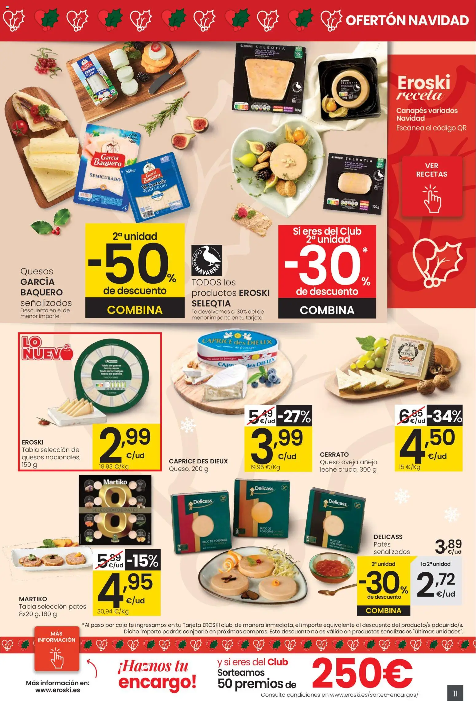 Eroski - Ofertón Navidad  │ válido desde el 27.11.2025 | Página: 11 | Productos: Leche, Queso, Té, Caja