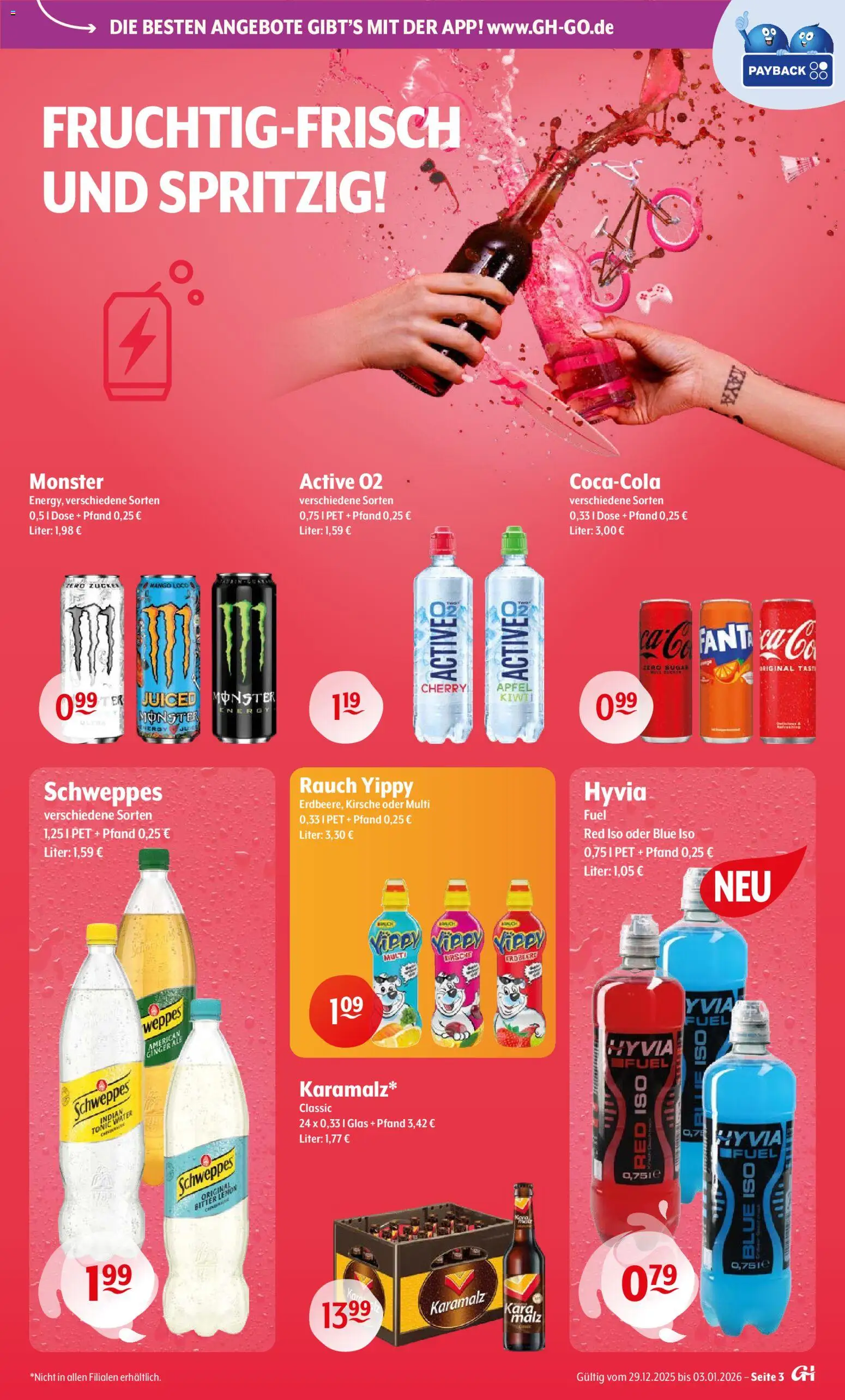 Getränke Hoffmann - Nordrhein - Westfalen – gültig ab 29.12.2025 | Seite: 3 | Produkte: Äpfel, Monster, Salz, Mango