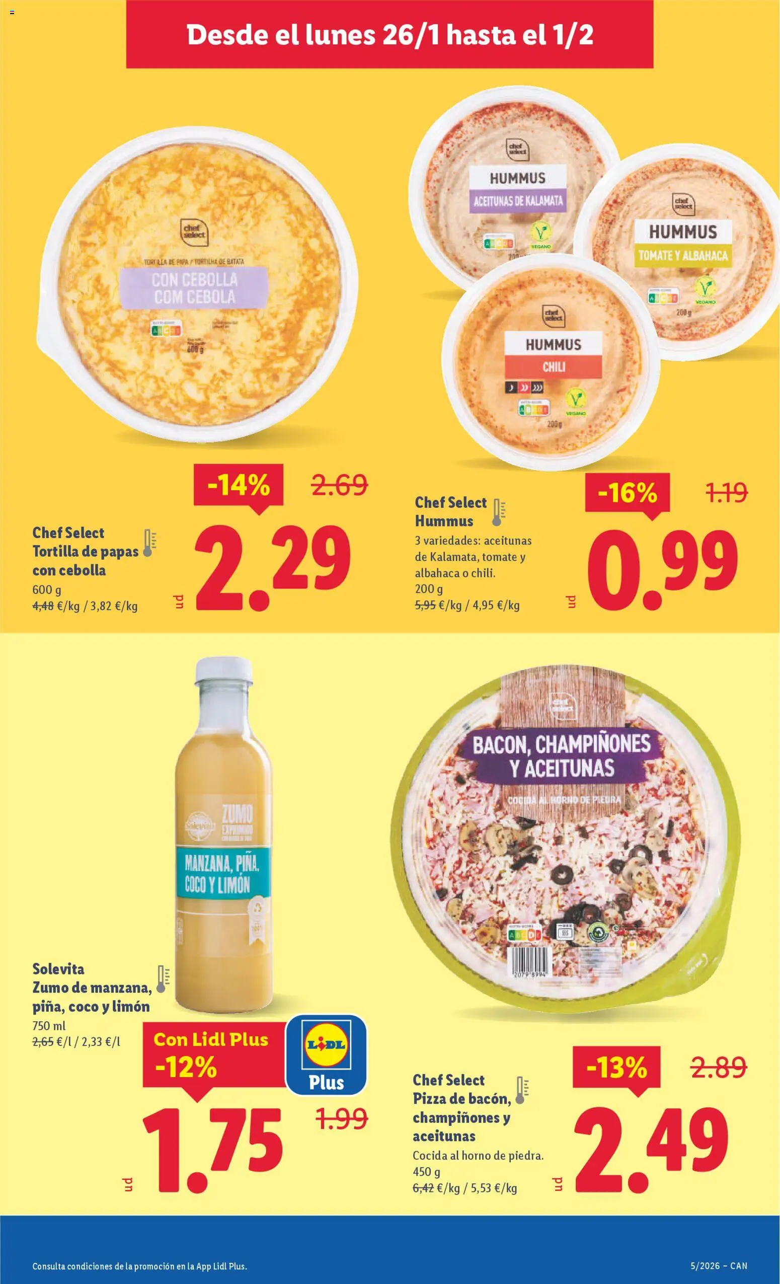Lidl - Canarias │ válido desde el 26.01.2026 | Página: 13 | Productos: Pizza, Ροζ πιπέρι, Παγωμένο τσάι, Horno