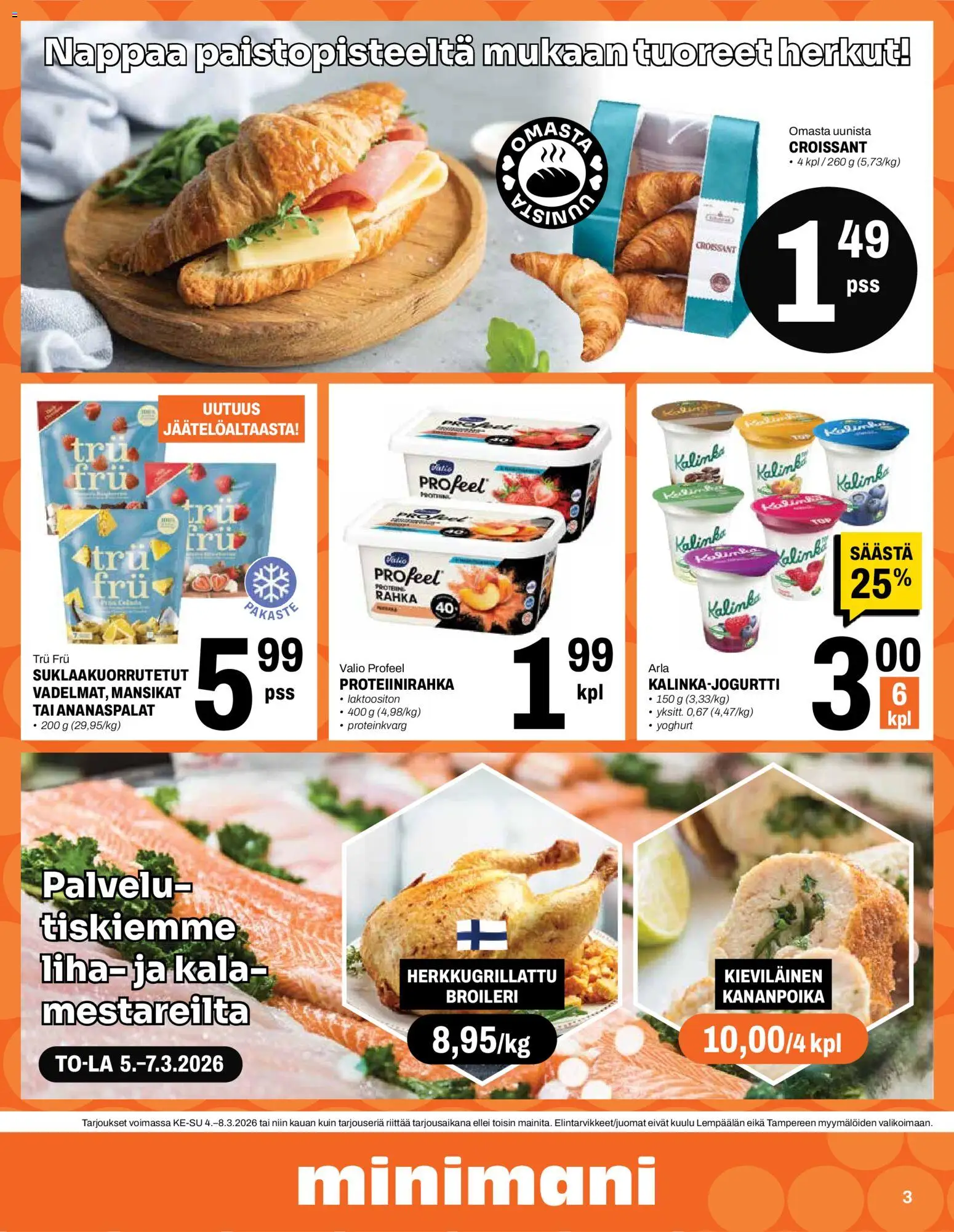 Minimani tarjoukset – voimassa 04.03.2026 alkaen | Sivu: 3 | Tuotteet: Kala, Mansikat
