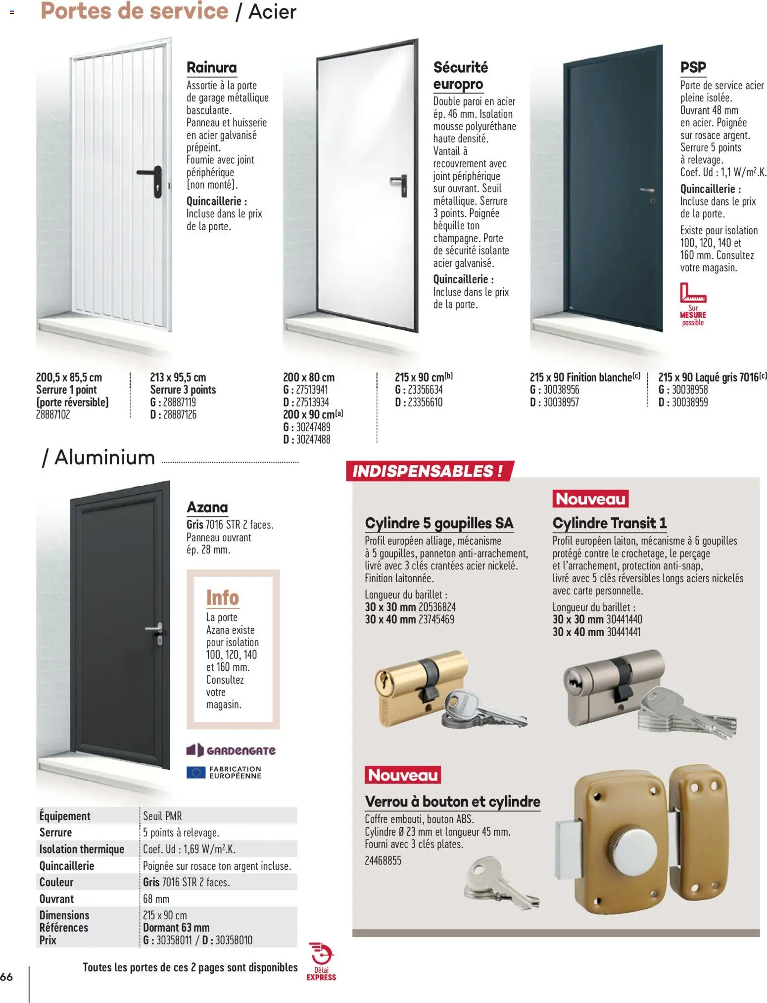 {H1} | Page: 66 | Produits: Verrou, Laque, Portes, Livre