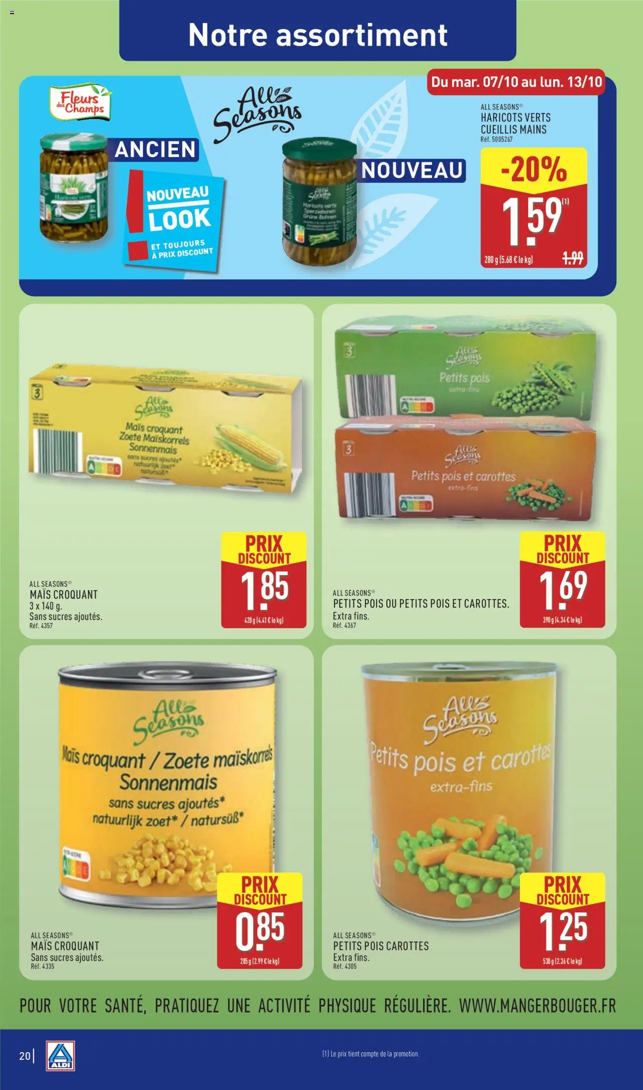 {H1} | Page: 22 | Produits: Carottes, Mais, Haricots verts, Pois