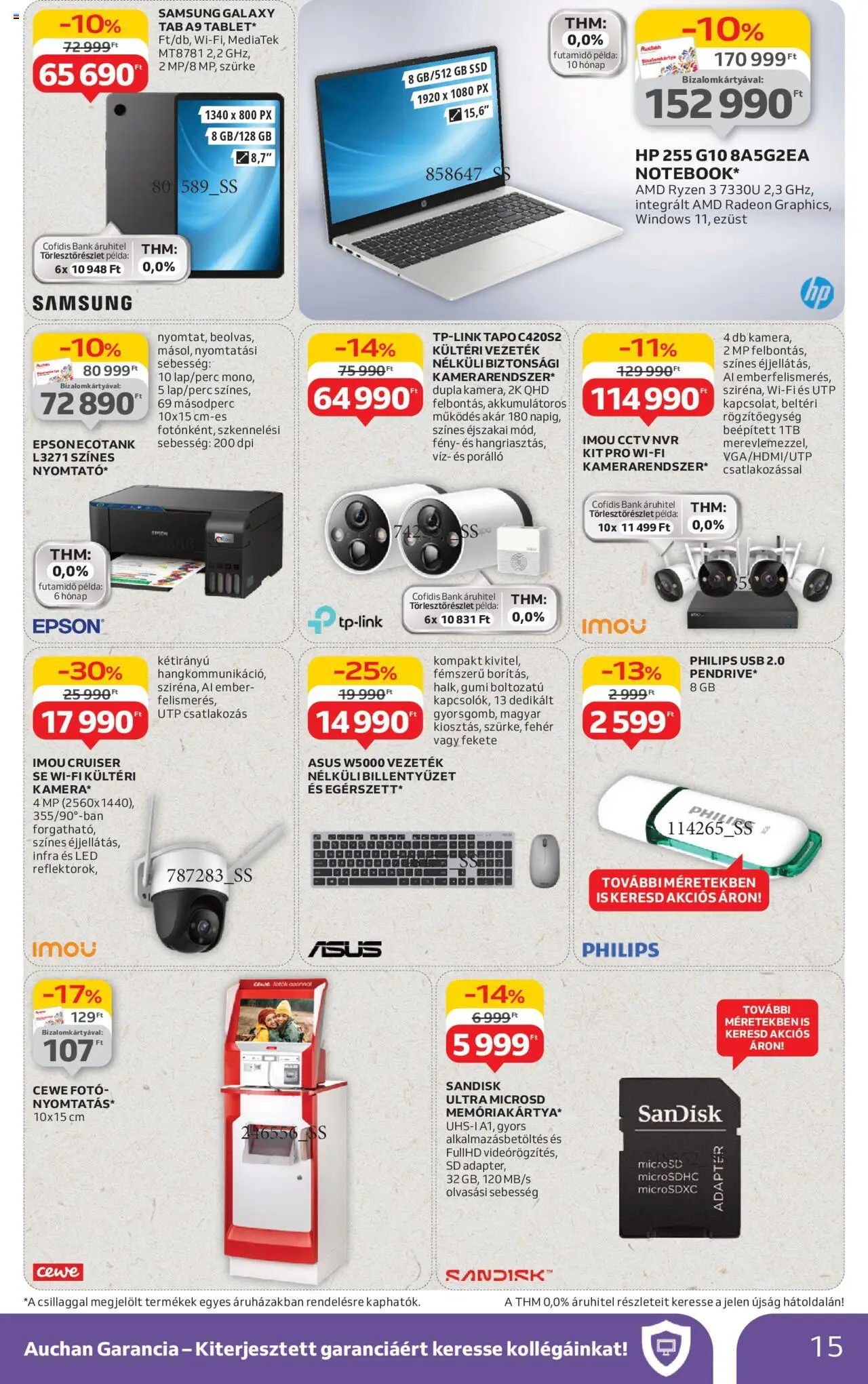 Auchan akciós ujság - amely érvényes a következő dátumtól: 03.07.2025 | Oldal: 15 | Termékek: SSD, Tablet, Adapter, Samsung