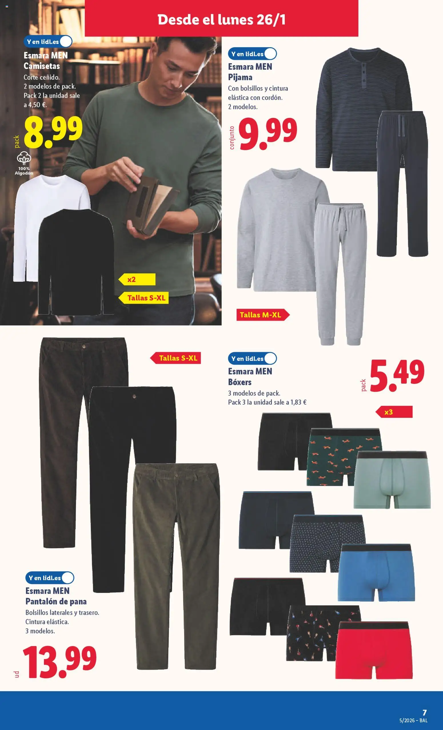Lidl folleto de bazar │ válido desde el 26.01.2026 | Página: 9 | Productos: Pijama, Boxers