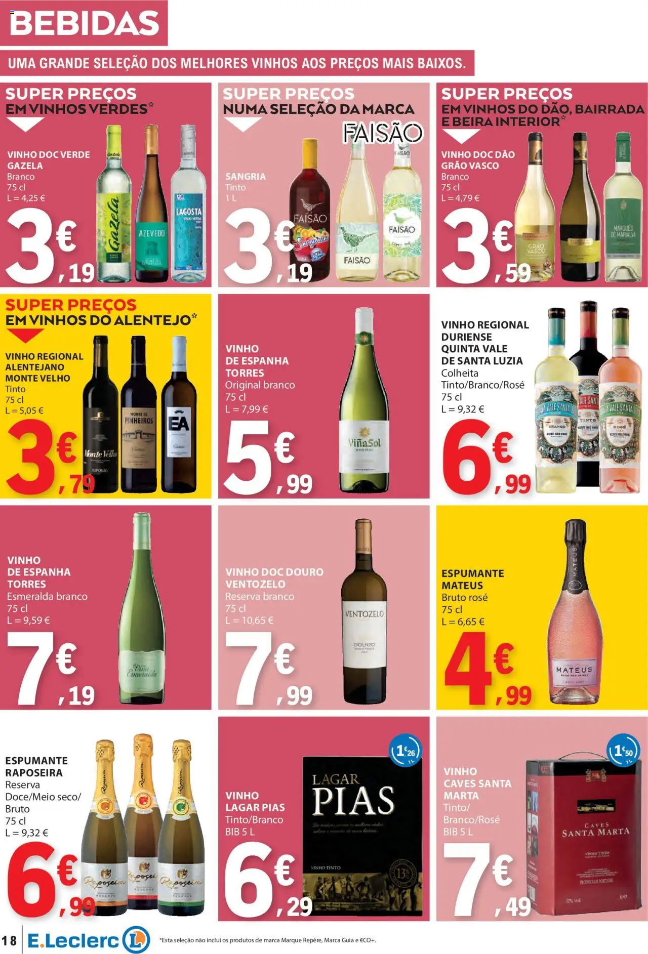 E.Leclerc folheto │ válido de 21.08.2025 | Página: 18 | Produtos: Espumante, Lagosta, Vinho, Vinho tinto