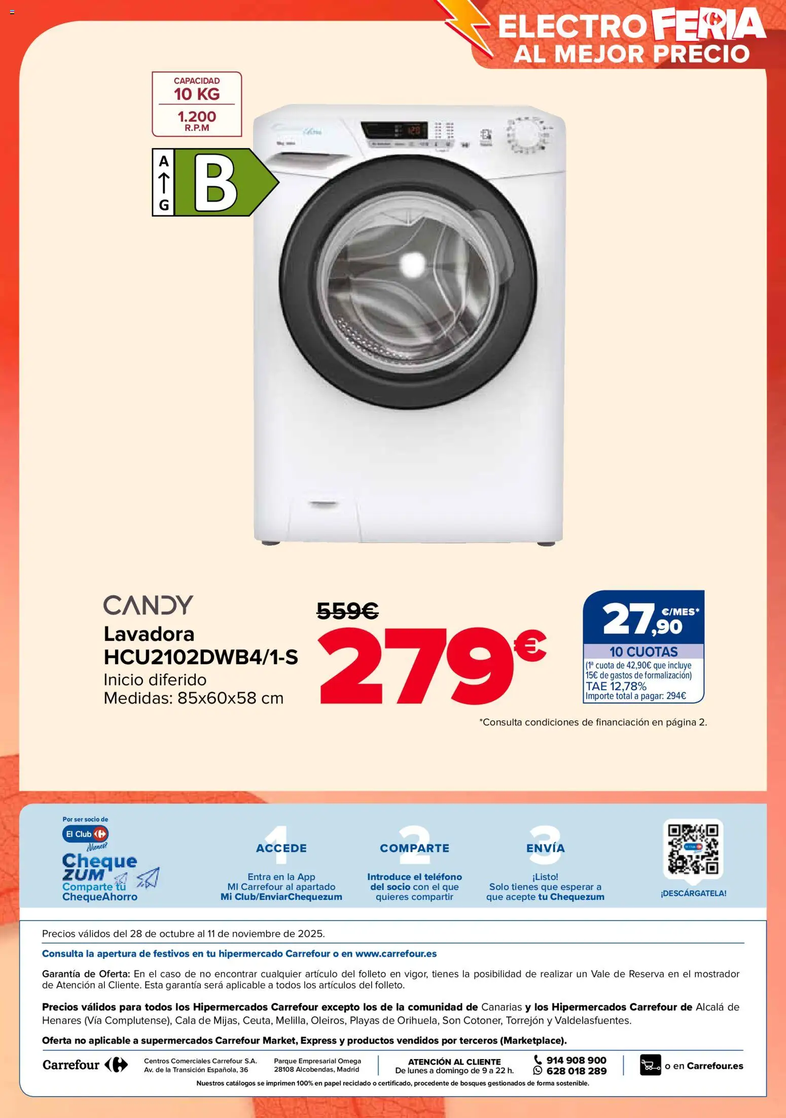 Carrefour folleto │ válido desde el 28.10.2025 | Página: 26 | Productos: Teléfono, Lavadora