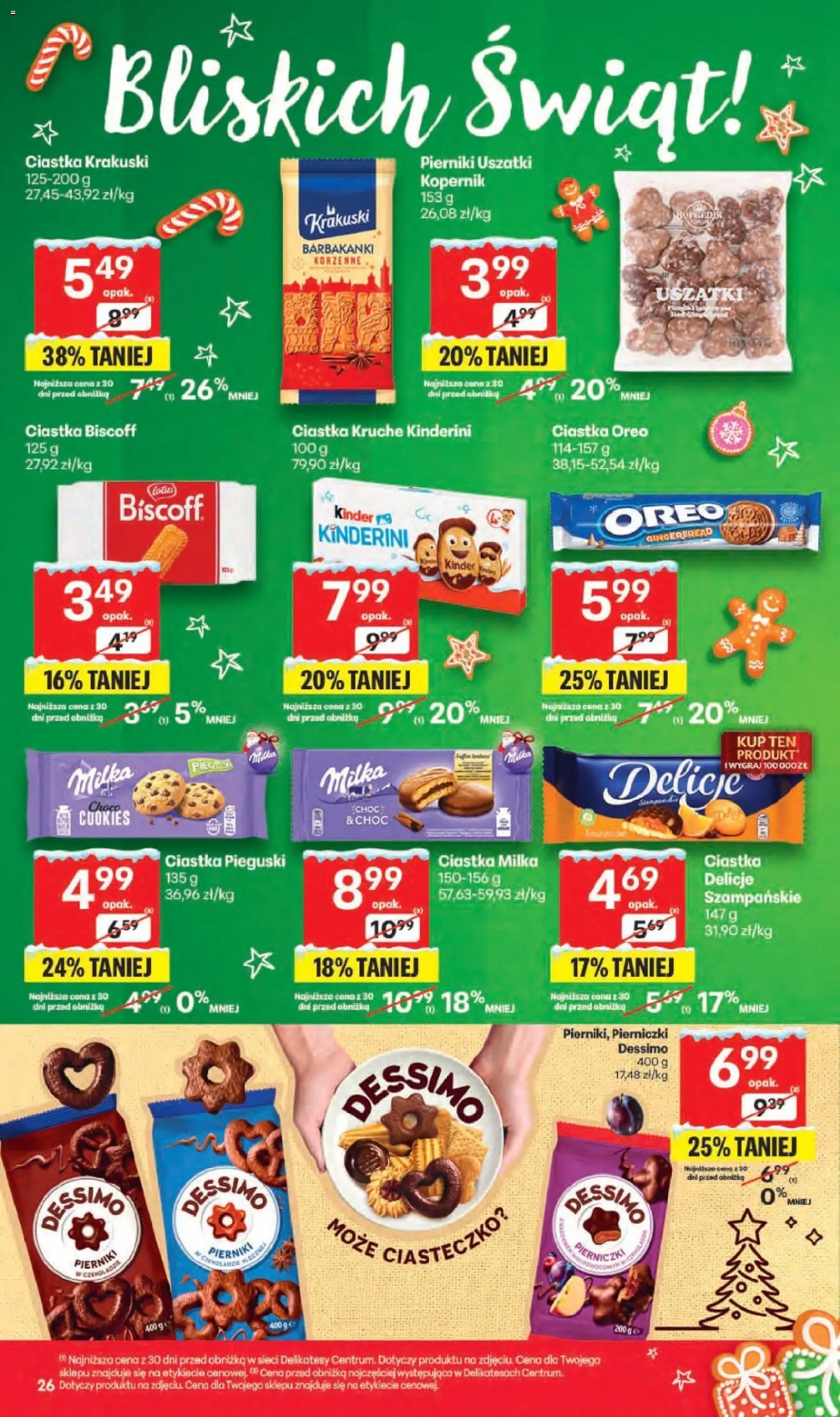 Delikatesy Centrum Gazetka - Sklepy Własne od 11.12.2025 | Strona: 26 | Produkty: Ciastka kruche, Milka, Ciastka Oreo, Ciastka