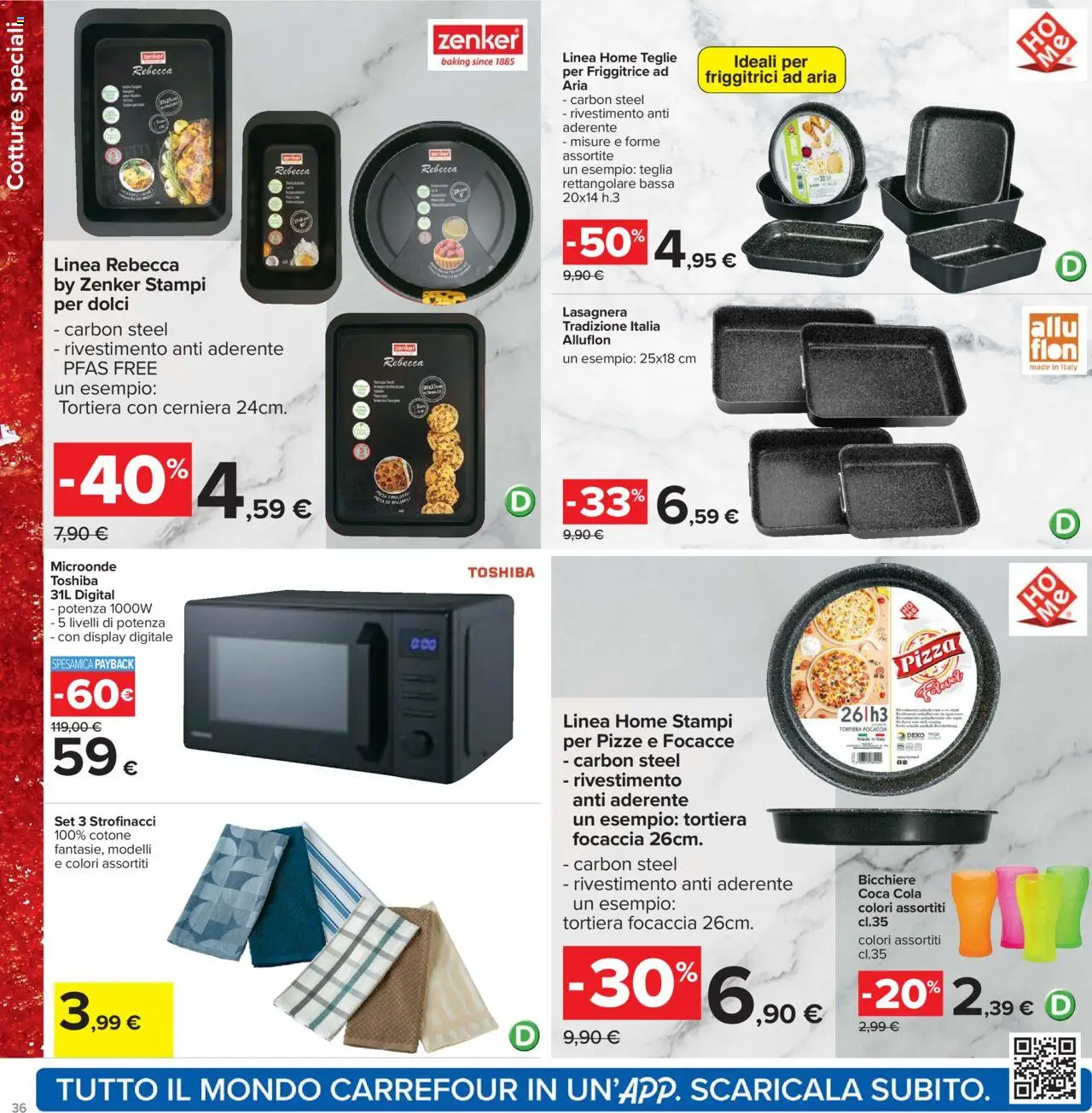 Volantino Carrefour del 26.09.2025 | Pagina: 36 | Prodotti: Tortiera, Pizza, Focaccia, Friggitrice