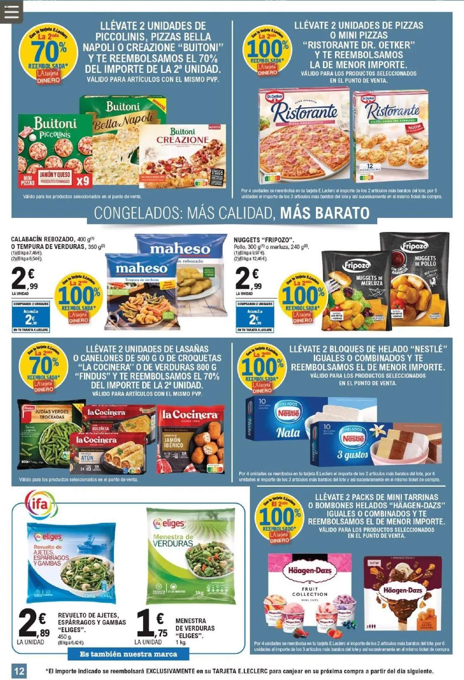 E.Leclerc folleto │ válido desde el 25.03.2026 | Página: 12 | Productos: Νερό καρύδας, Té, Helado, Horno