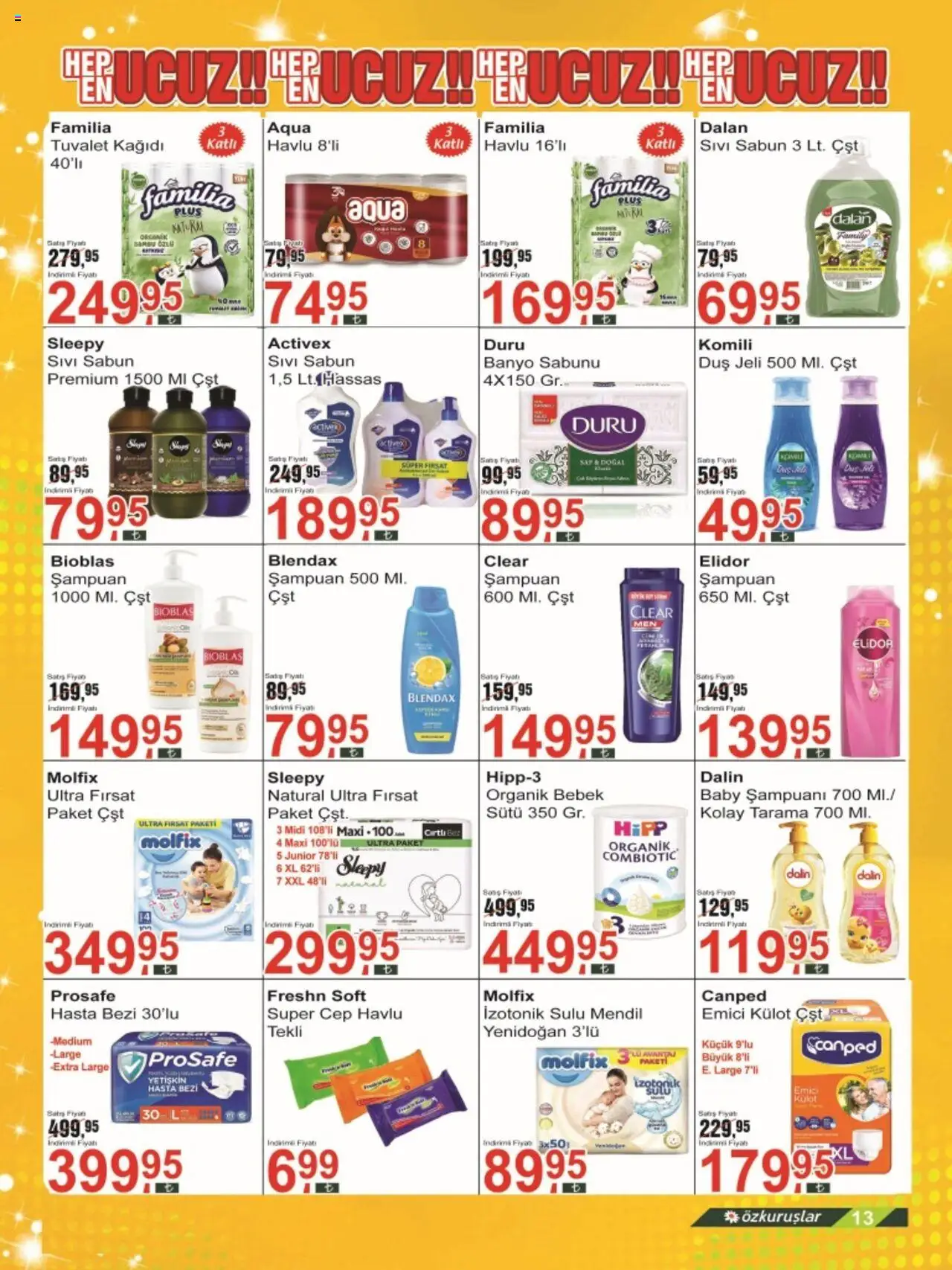 Özkuruşlar Katalog - 16.09.2025 tarihinden itibaren geçerlidir | Sayfa: 13 | Ürünler: Banyo, Duş, Mendil, Duş jeli