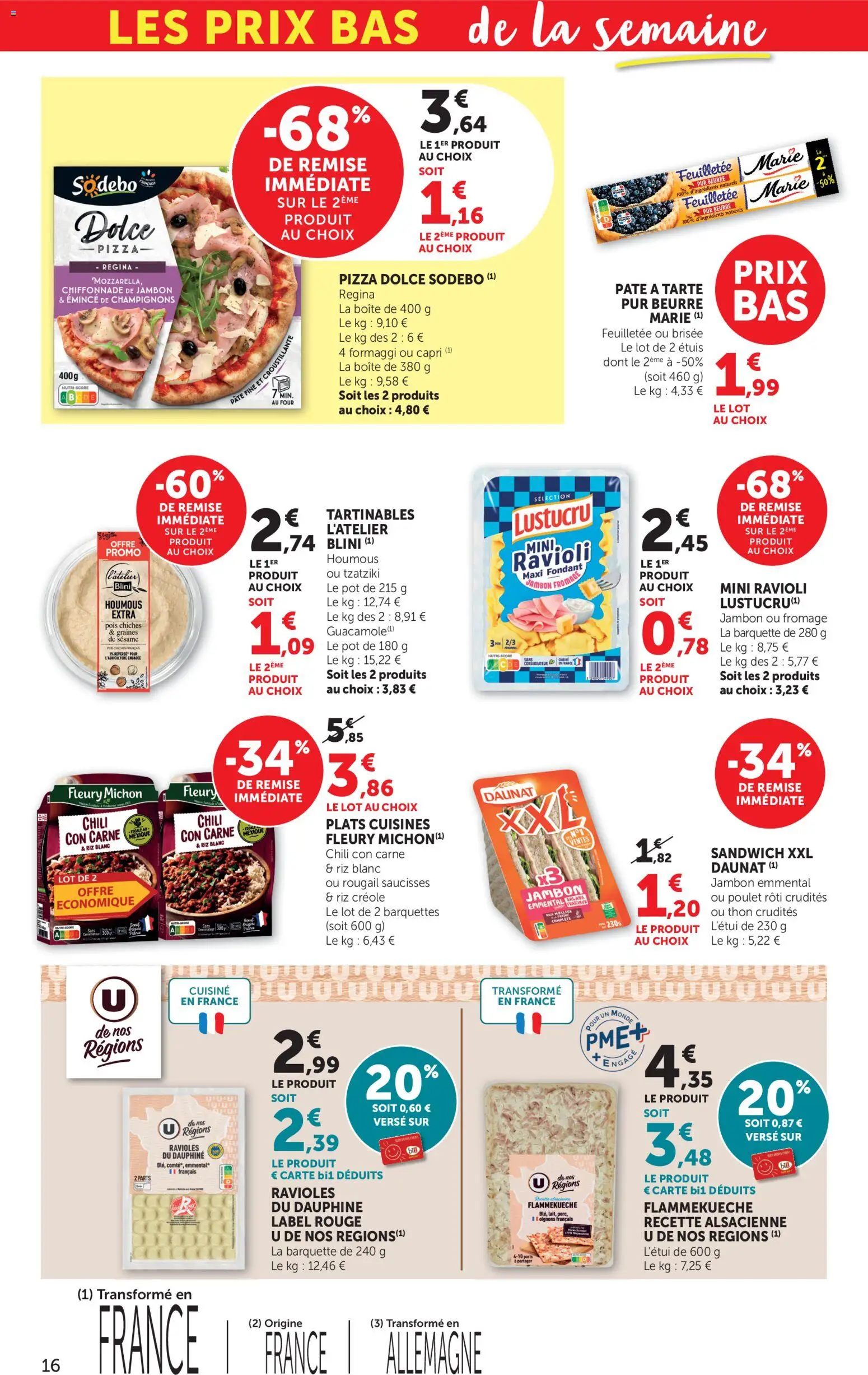 {H1} | Page: 16 | Produits: Emmental, Pois chiches, Beurre, Riz