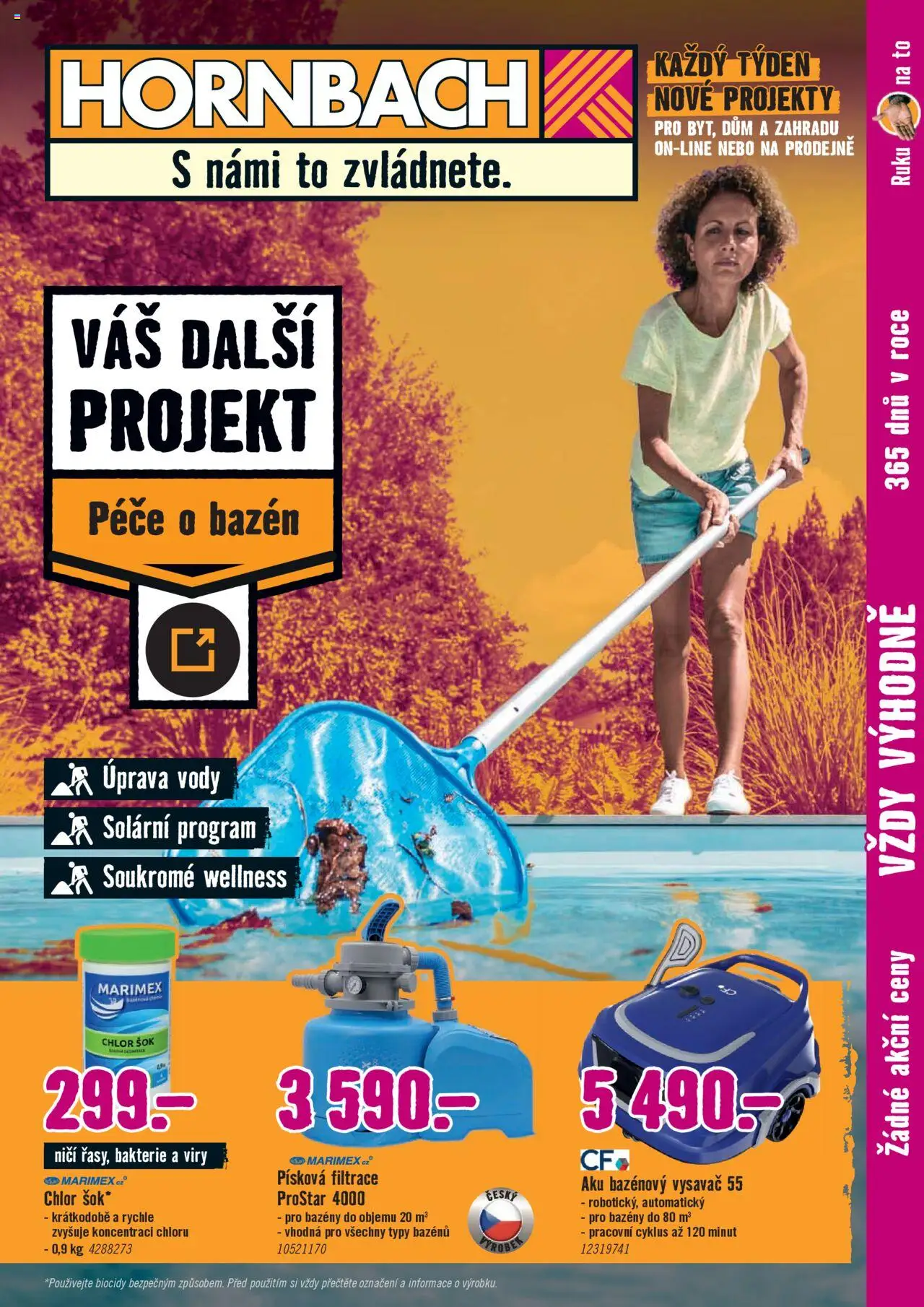 HORNBACH leták - Péče o bazén od 02.07.2025 | Strana: 1 | Produkty: Písková filtrace, Vysavač, Bazén, Bazénový vysavač