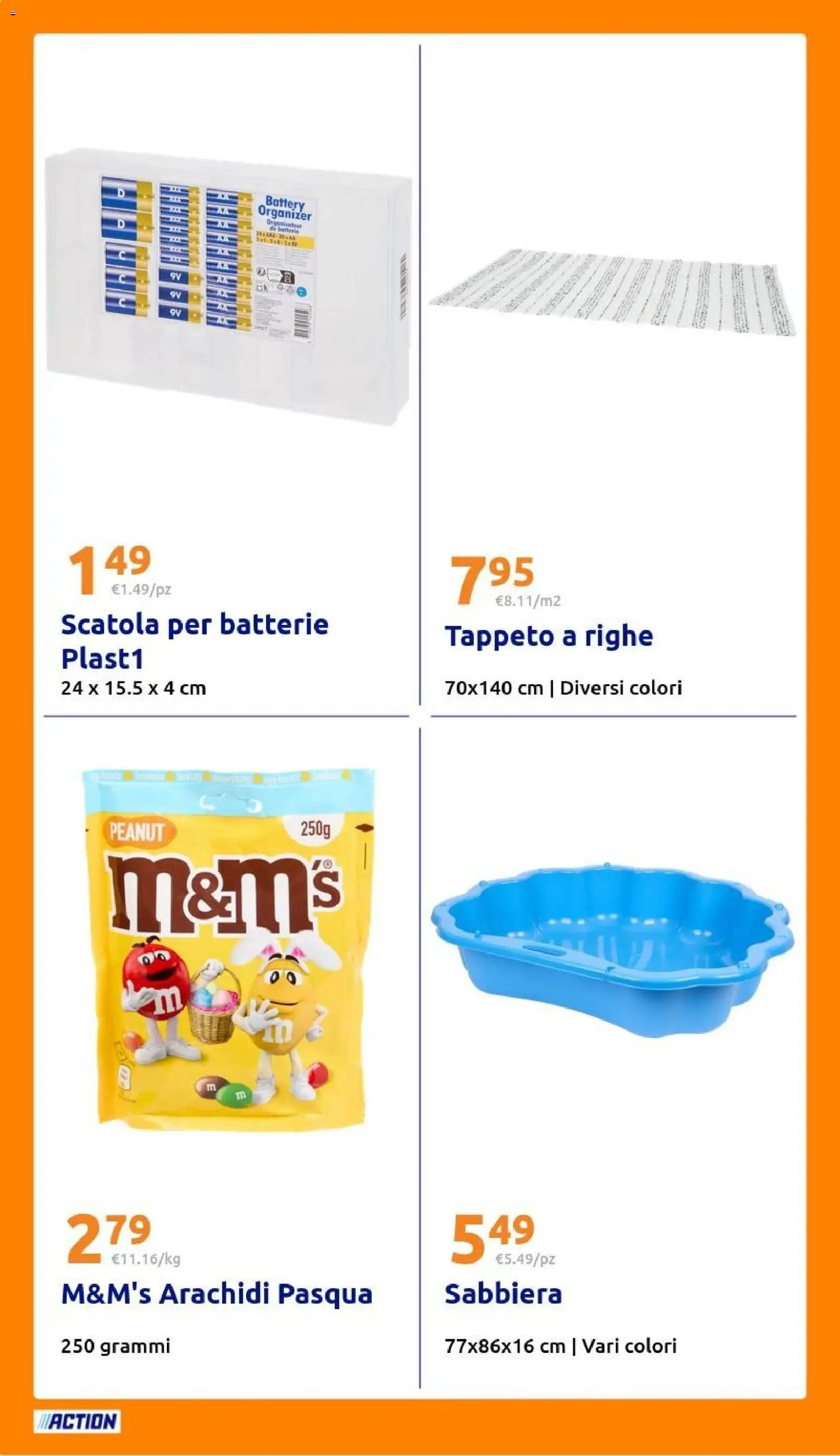 Volantino Action del 08.04.2026 | Pagina: 28 | Prodotti: Arachidi, Scatola, Tappeto, Batterie