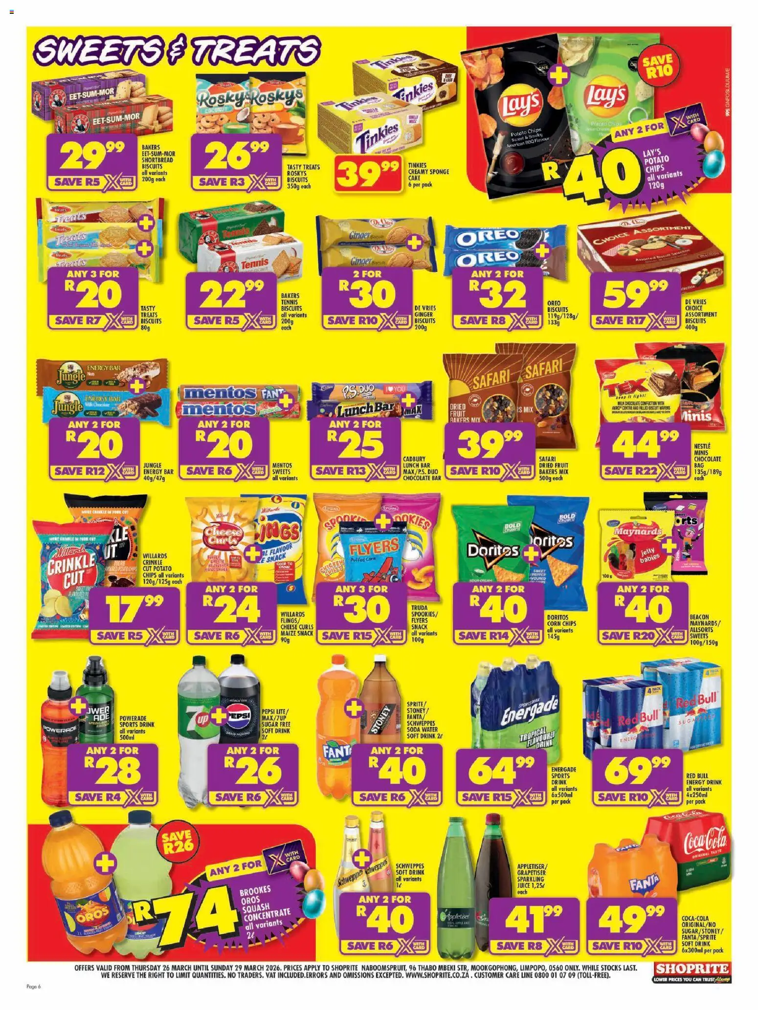 New Shoprite catalogue – valid from 26.03.2026 | Page: 6 | Products: Milk, Cheese, Chips, Sugar