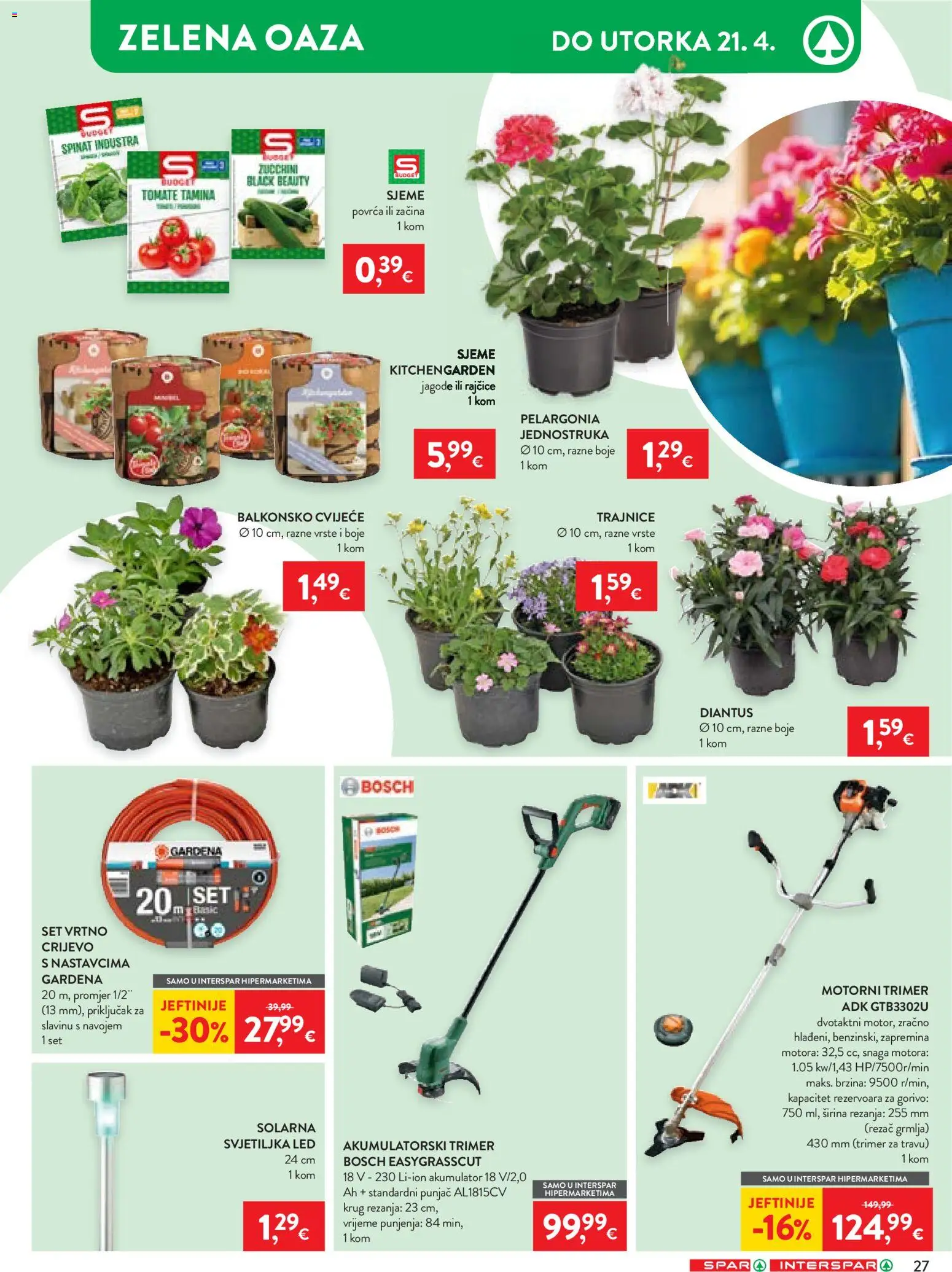 Spar katalog | vrijedi od 08.04.2026 | Stranica: 31 | Proizvodi: Svjetiljka, Rajčice, Jagode, Trimer