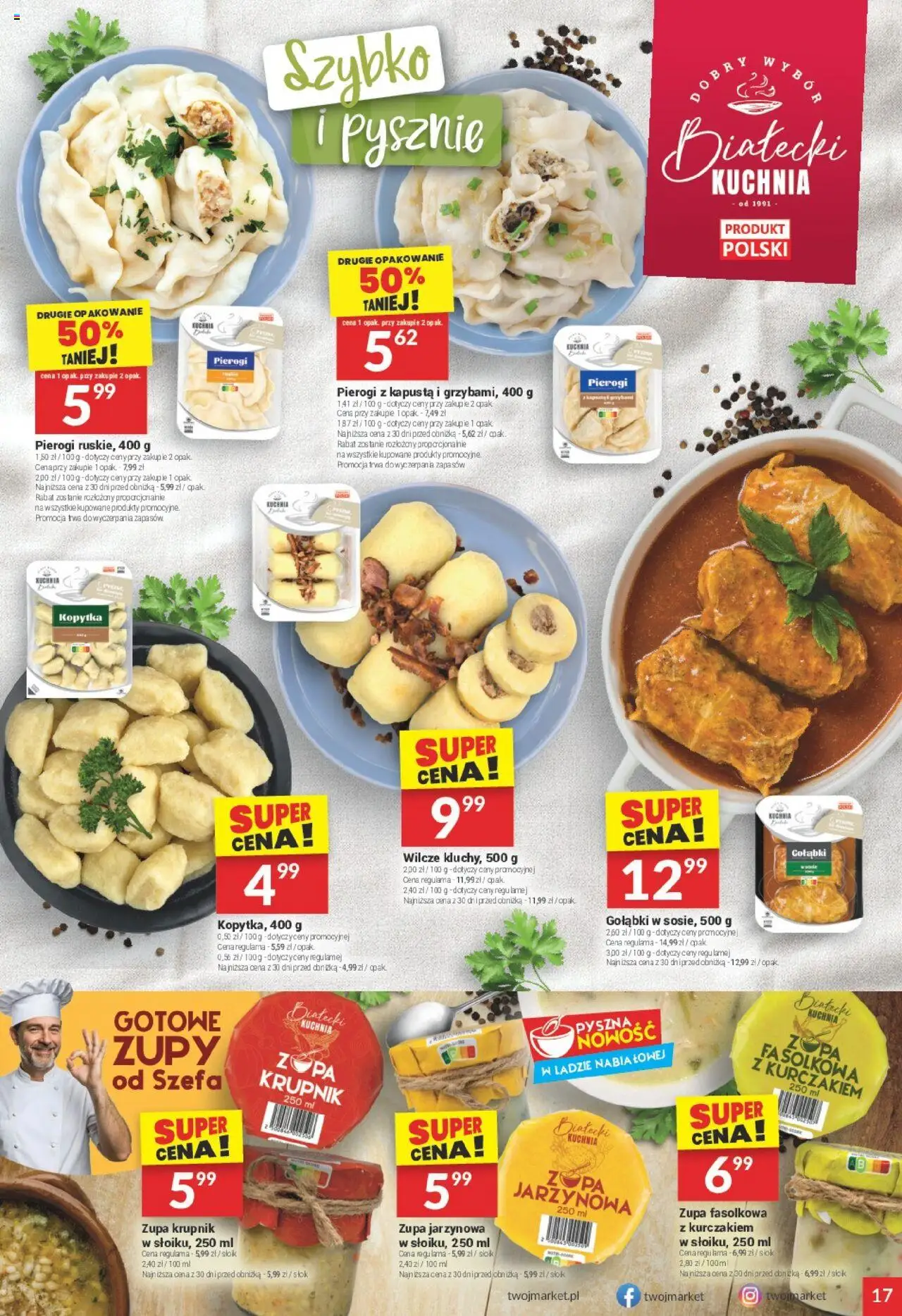 Twój Market Gazetka od 22.10.2025 | Strona: 17 | Produkty: Kapusta, Pierogi, Zupa, Kopytka