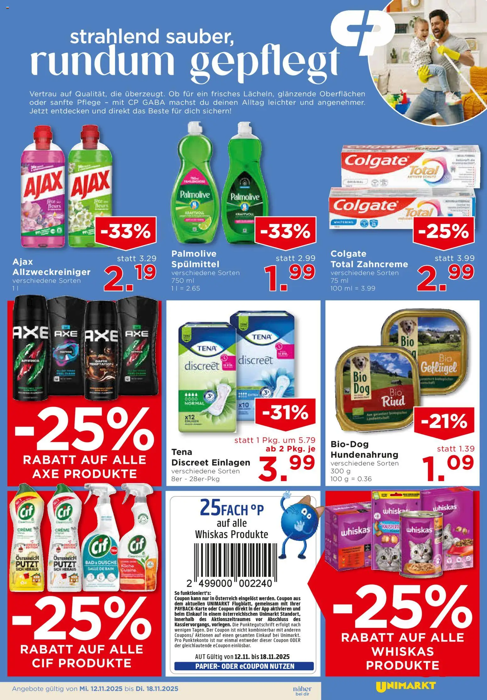 Unimarkt Flugblatt gültig ab 12.11.2025 | Seite: 11 | Produkte: Bad, Dusche, Creme