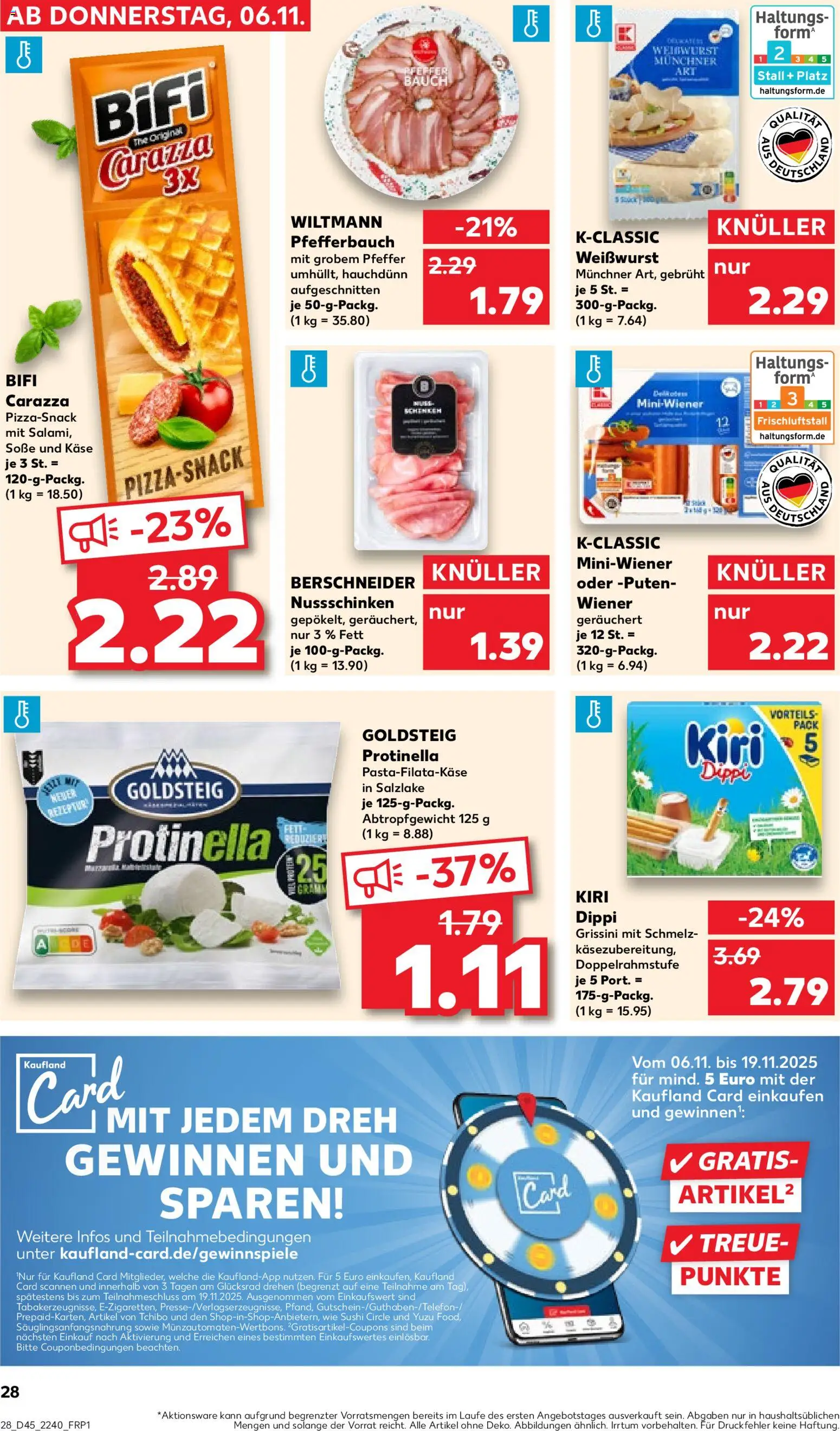 Kaufland prospekt Speyer	 – gültig ab 06.11.2025 | Seite: 28 | Produkte: Käse, Bifi, Weißwurst, Soße