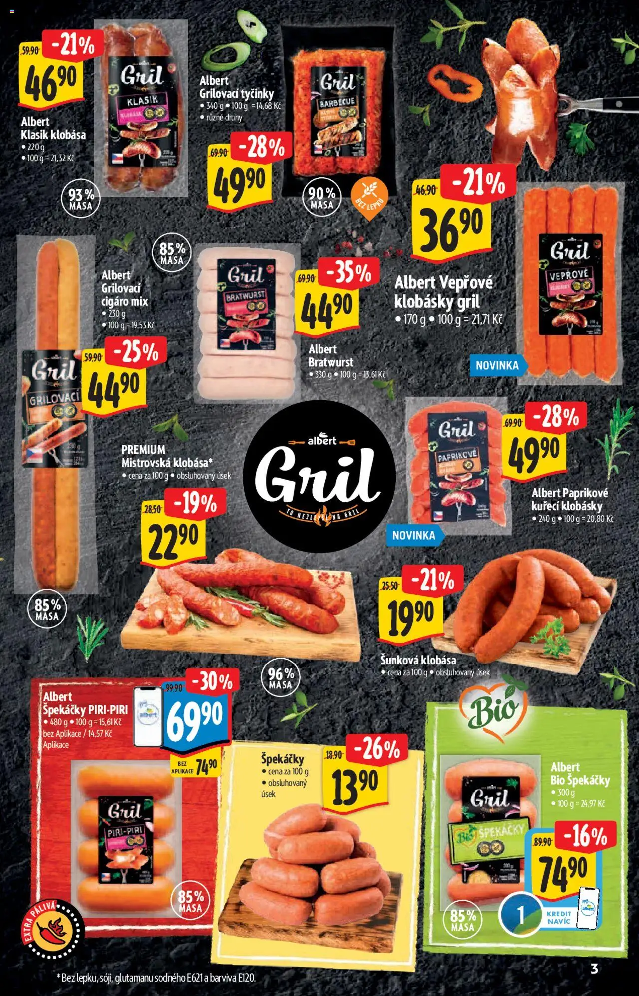 Albert katalog - Supermarket od 04.06.2025 | Strana: 3 | Produkty: Špekáčky, Tyčinky, Klobása, Klobásky