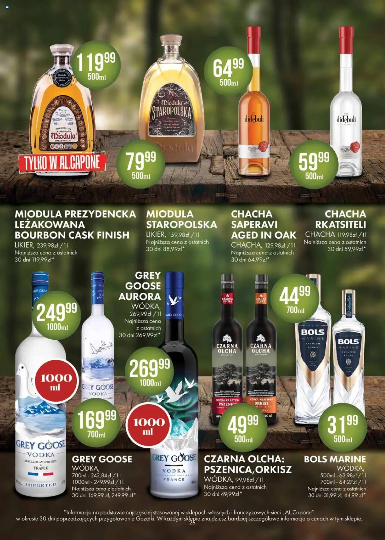 Al.Capone Gazetka od 09.06.2025 | Strona: 26 | Produkty: Grey goose, Bourbon, Wódka, Finish