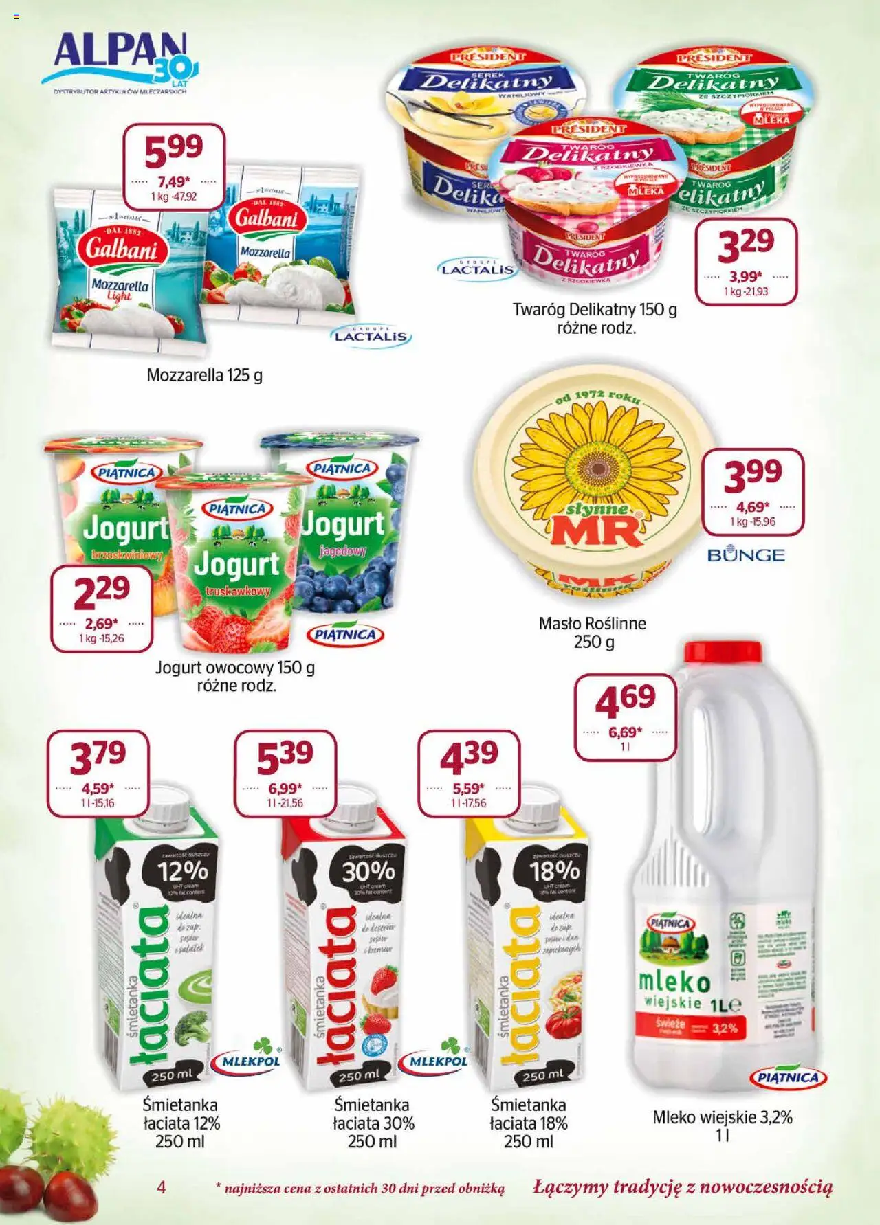 Społem Gazetka od 01.10.2025 | Strona: 4 | Produkty: Mleka, Mleko, Masło, Twaróg