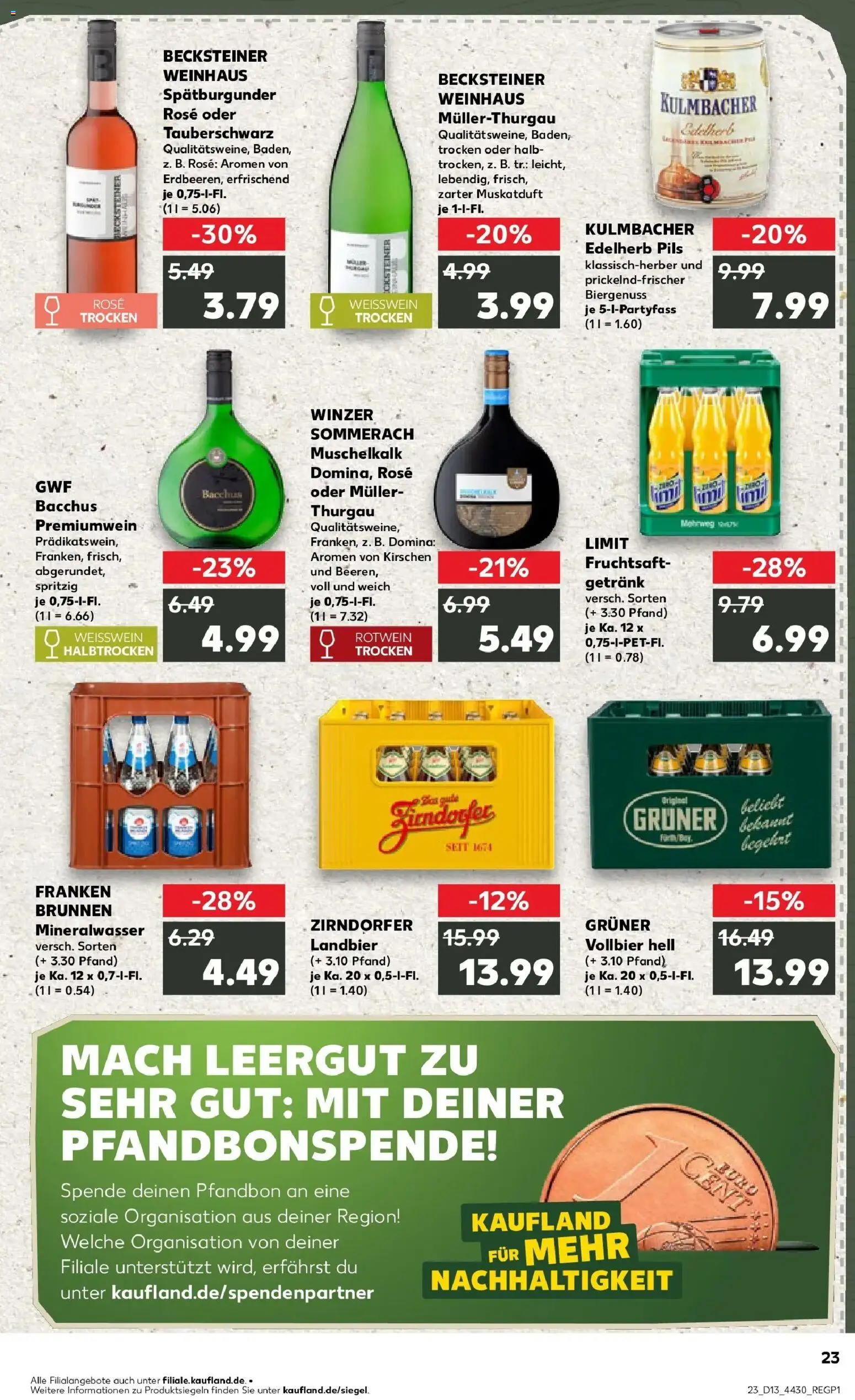 Kaufland Prospekt Erlangen	 – gültig ab 26.03.2026 | Seite: 23 | Produkte: Weißwein, Rotwein, Mineralwasser, Kirschen