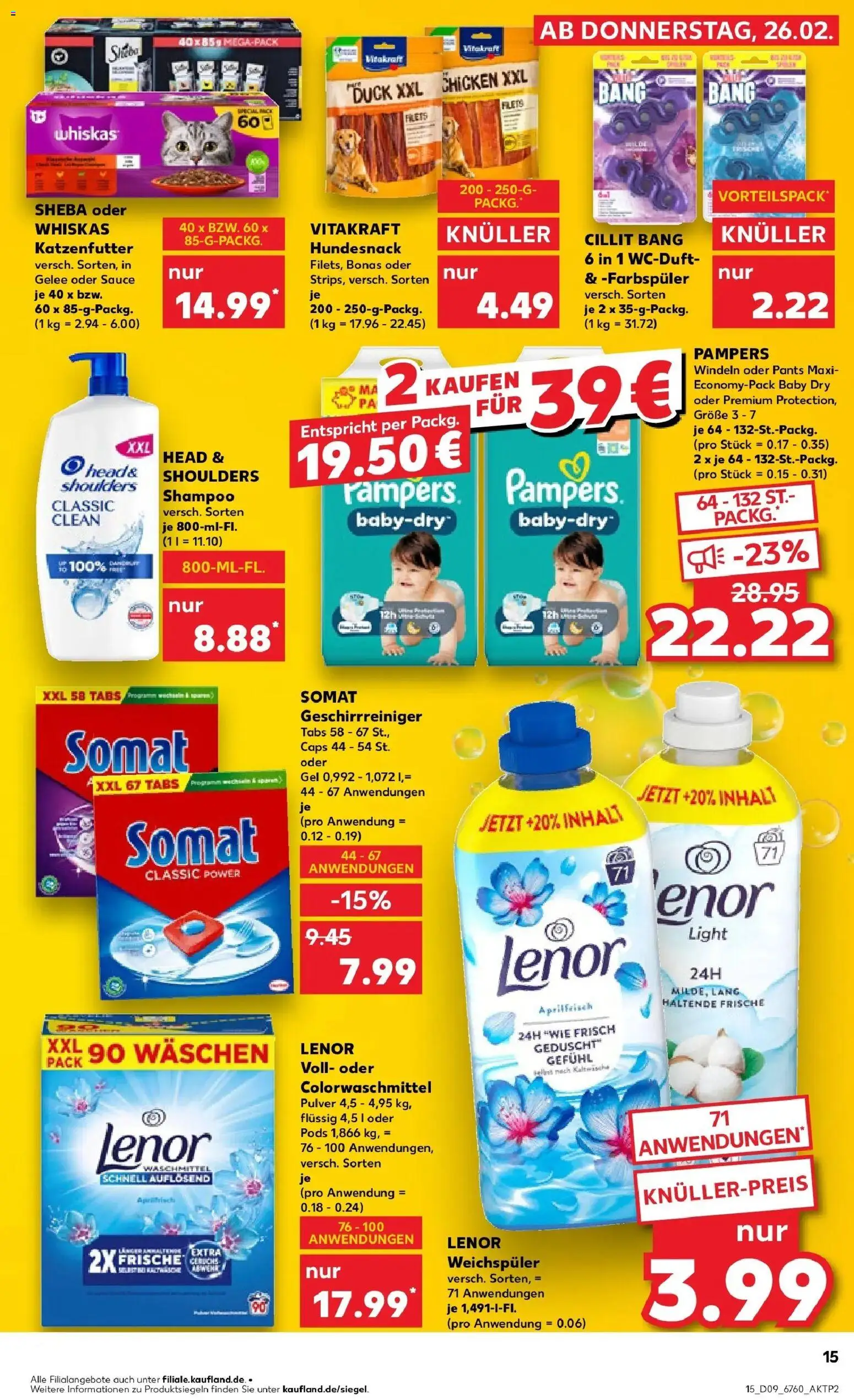 Kaufland prospekt Würzburg	 – gültig ab 26.02.2026 | Seite: 15 | Produkte: Katzenfutter, Pampers, Shampoo, Whiskas