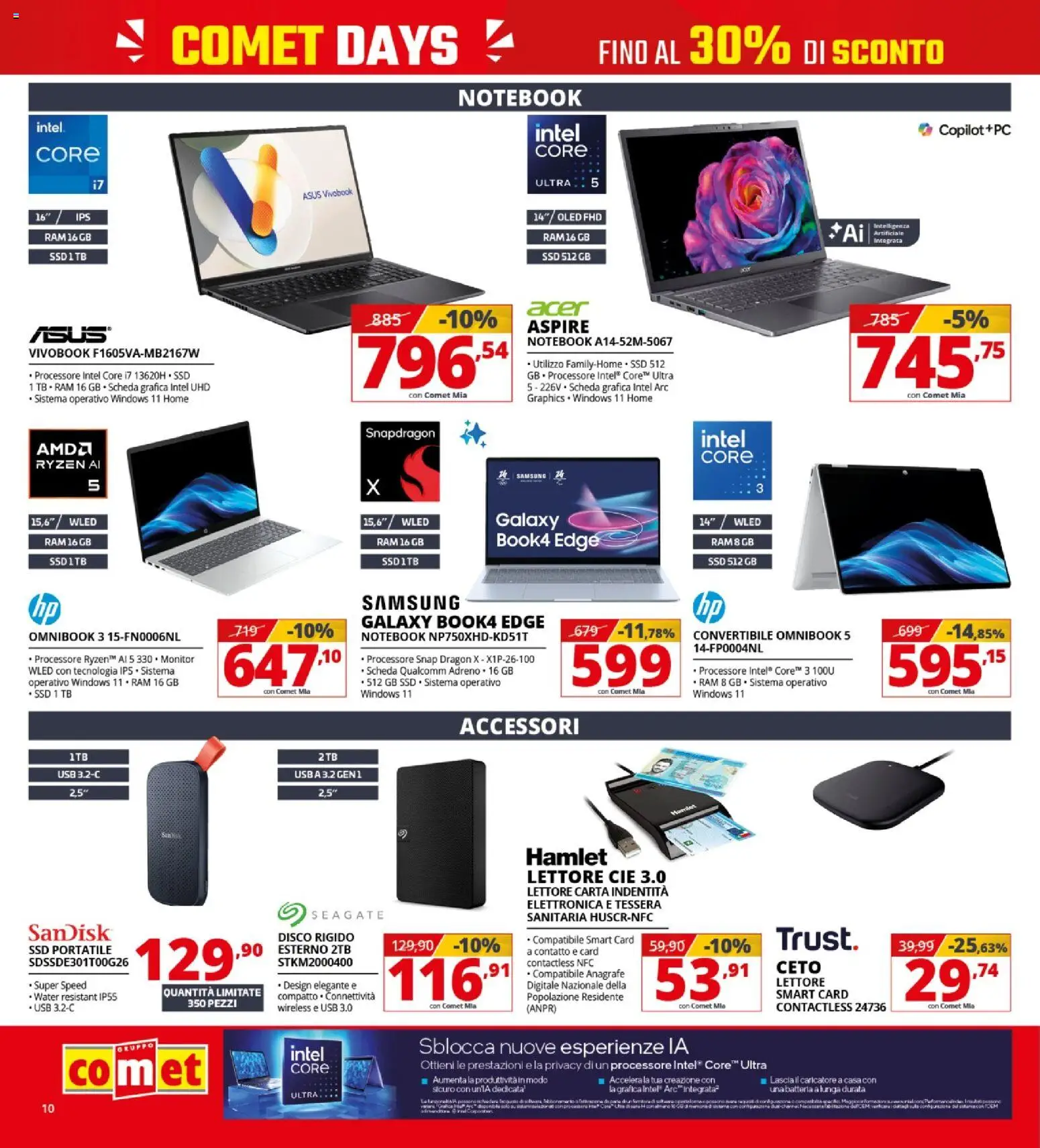 Volantino Comet volantino del 19.03.2026 | Pagina: 10 | Prodotti: Monitor, Notebook, Disco, Samsung