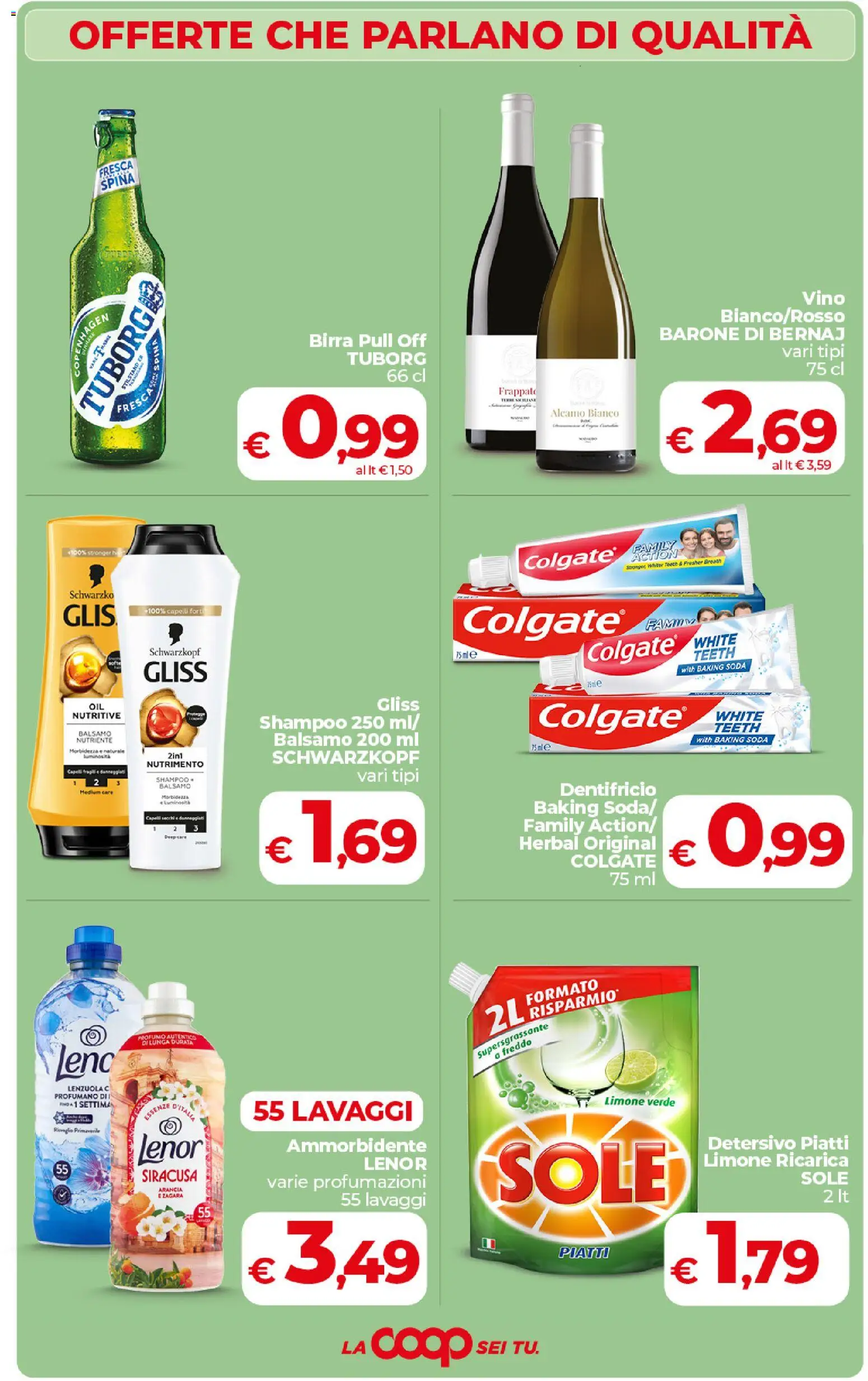 Volantino COOP del 27.01.2026 | Pagina: 4 | Prodotti: Shampoo, Balsamo, Ammorbidente, Arancia
